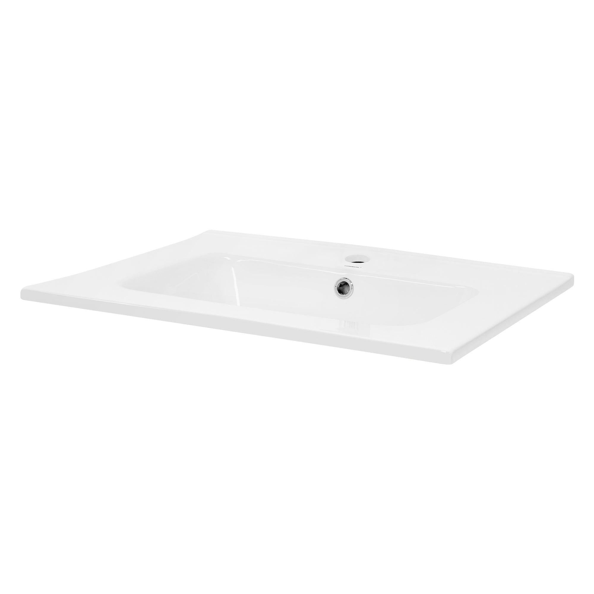 LuxeBath 61x46 lavabo céramique blanc + bonde chromée