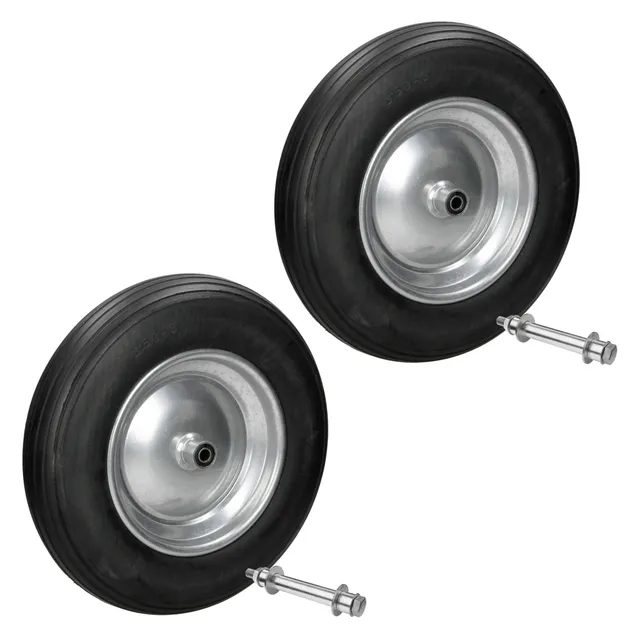 ECD Germany roue brouette PU 350x80 mm lot de 2 anti-crevaison