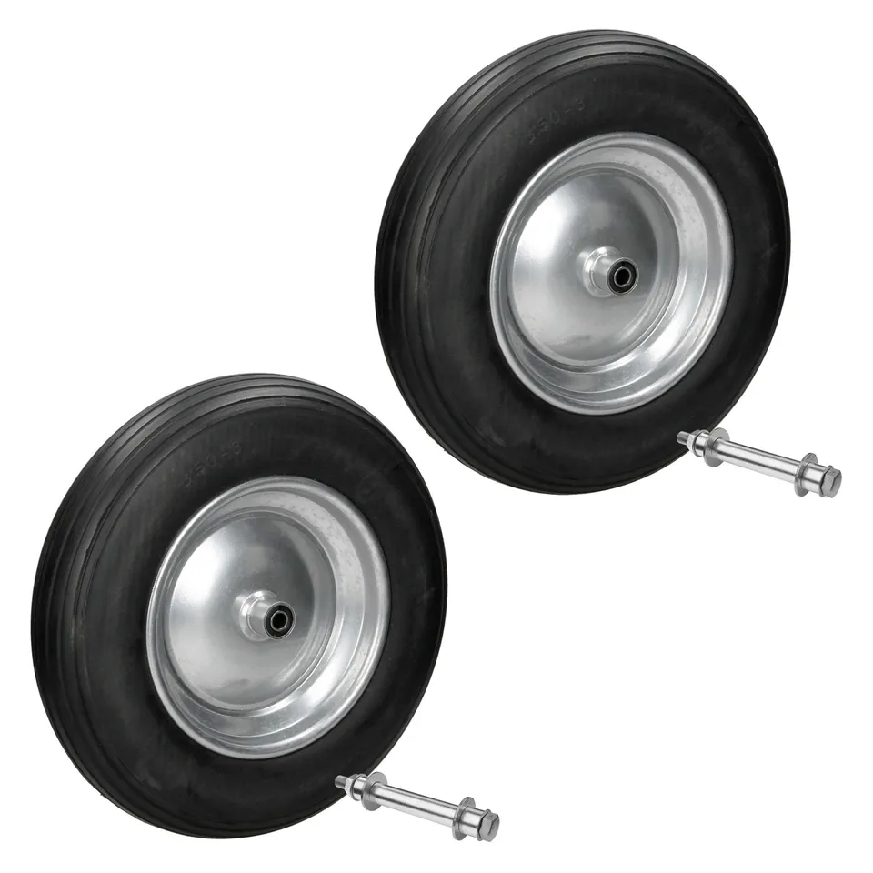 ECD Germany roue brouette PU 350x80 mm lot de 2 anti-crevaison