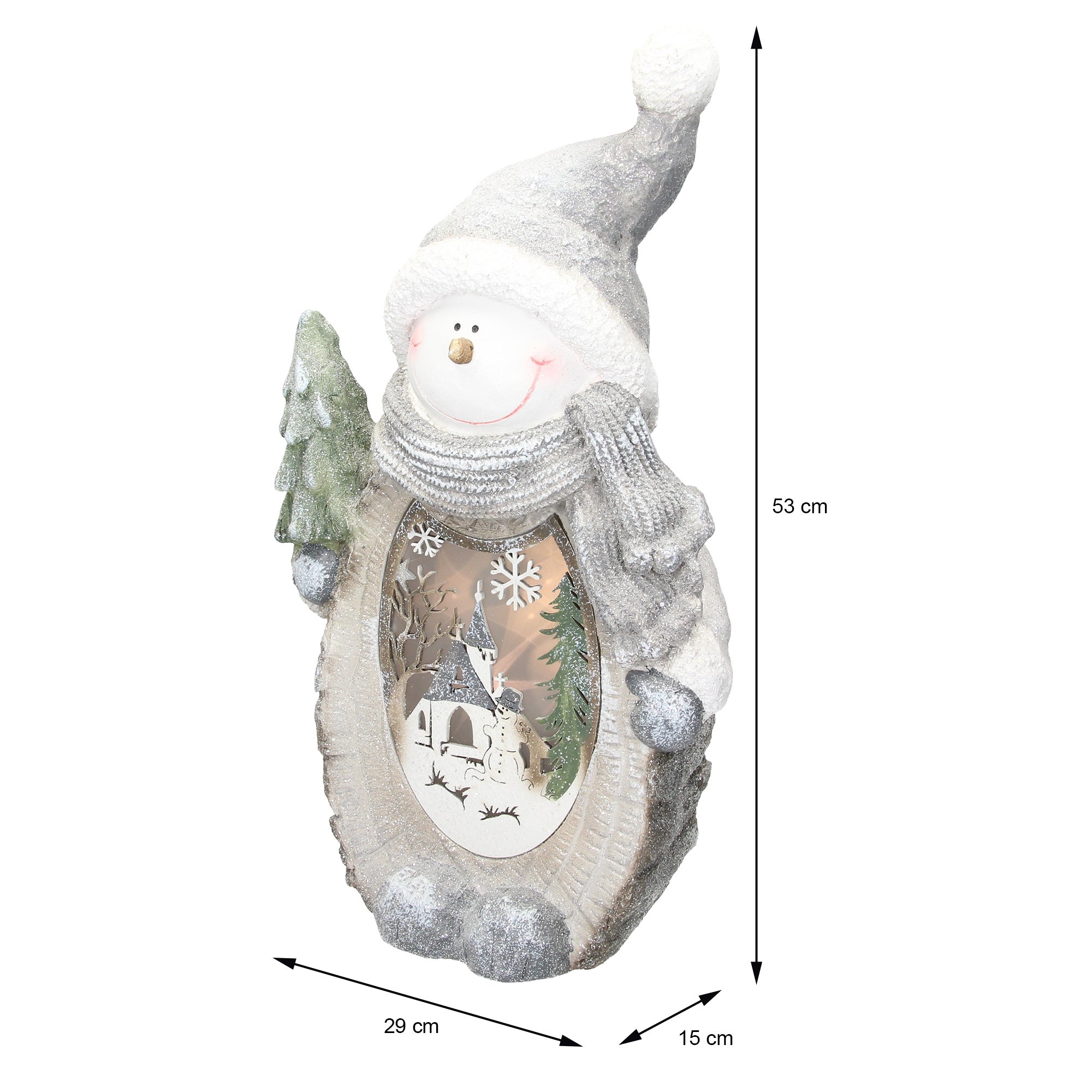 ECD Germany Haus & Wohnen Bonhomme neige LED 53 cm polyresine