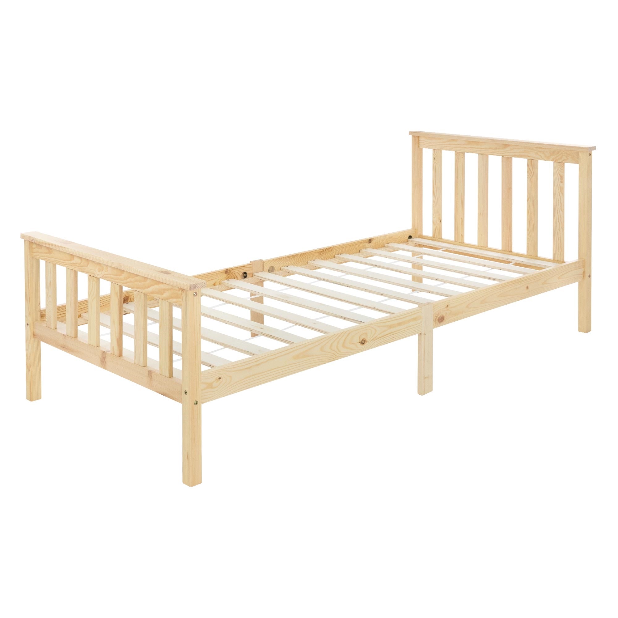 ECD Germany Möbel lit pin 90x200 lattes gris clair