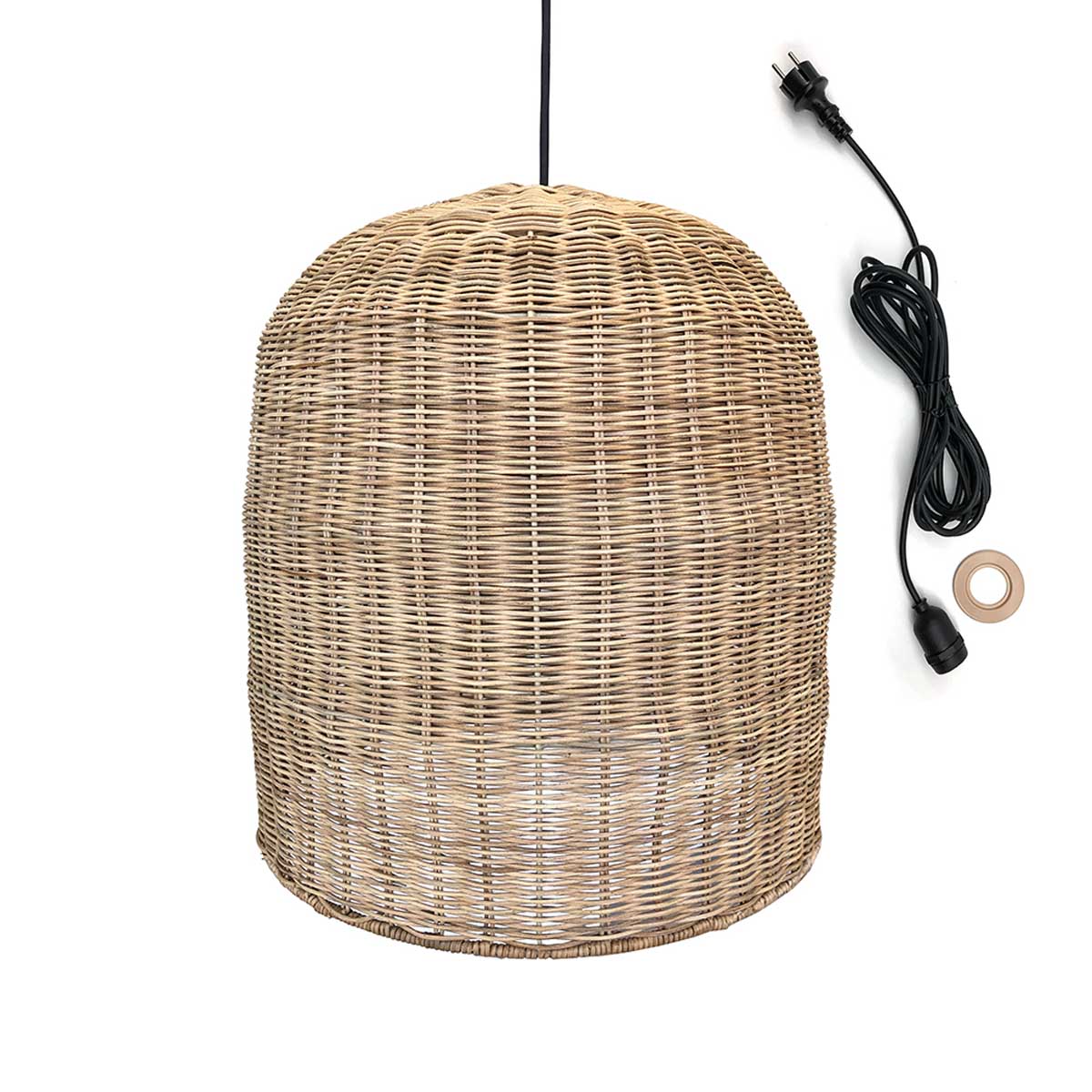 Red Deco Giacomo Outdoor Cable suspension rotin naturel 5m