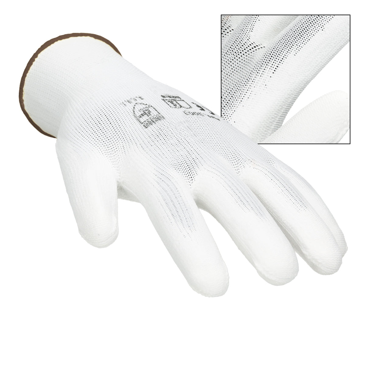 ECD Germany Werkstatt gants travail nylon PU blanc 9-L lot 24 paires