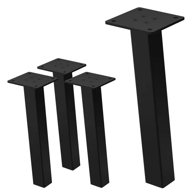 ML-Design pieds table acier 30 cm inclinés lot 4 noir