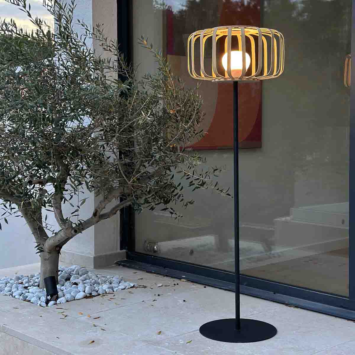 Red Deco Standy Bambou H150cm lampadaire sans fil multicolore