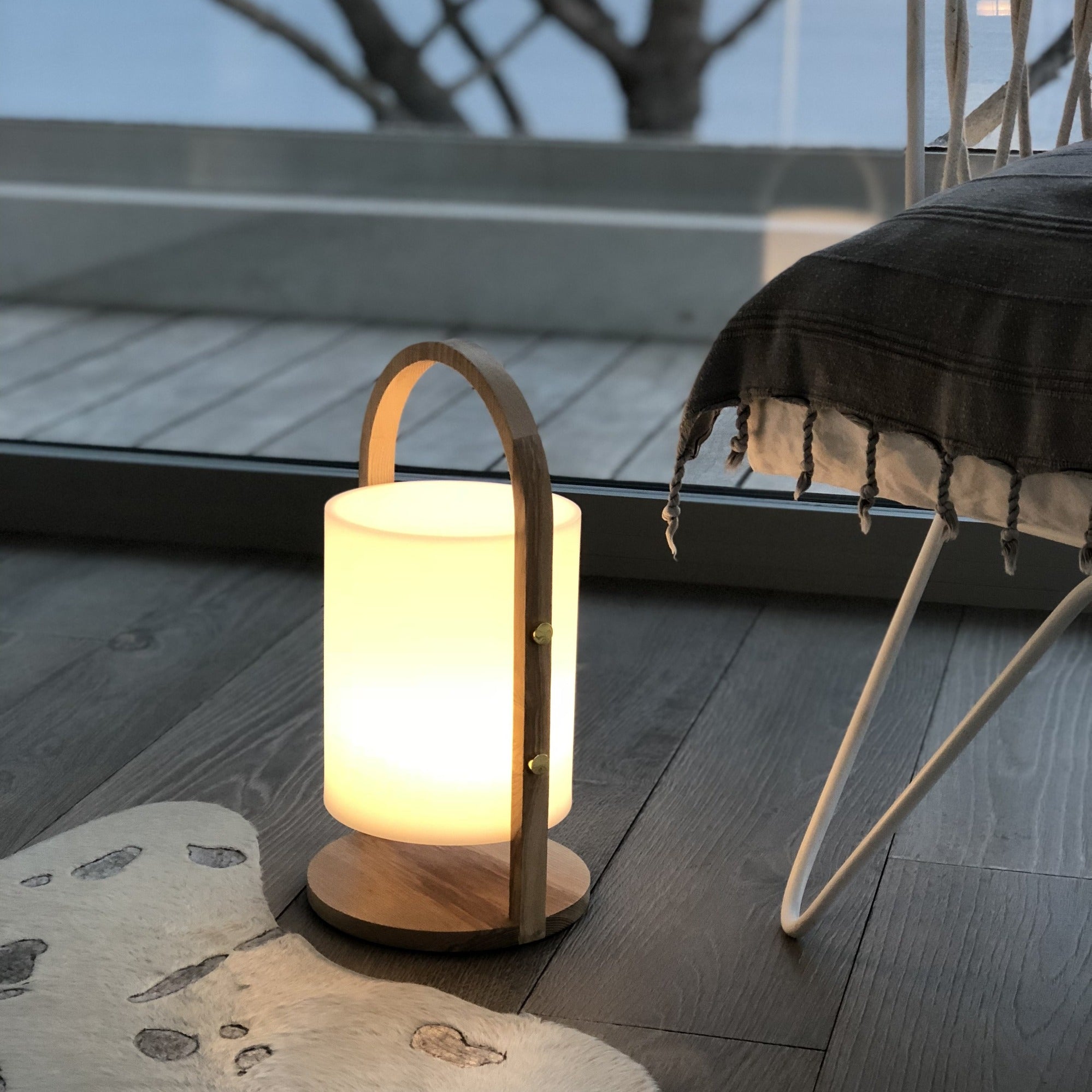 Red Deco Woody H37cm lampe sans fil bois dimmable
