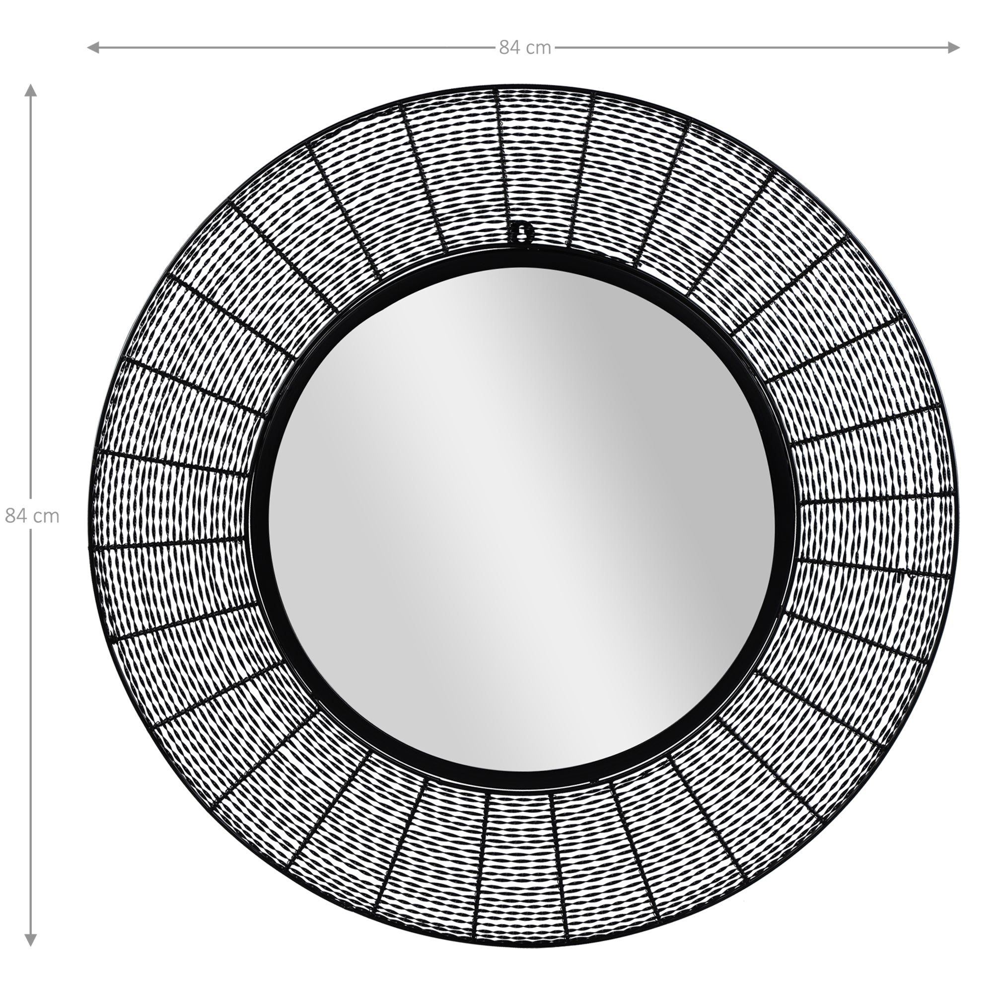 ECD Germany Haus & Wohnen miroir mural rond 84 cm noir métal
