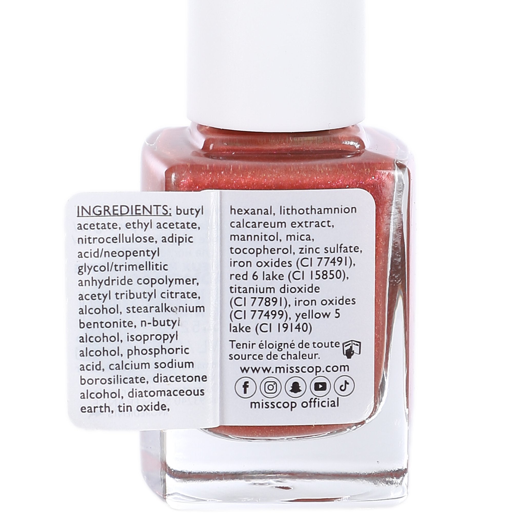Miss Cop vernis à ongle vieux rose pailleté