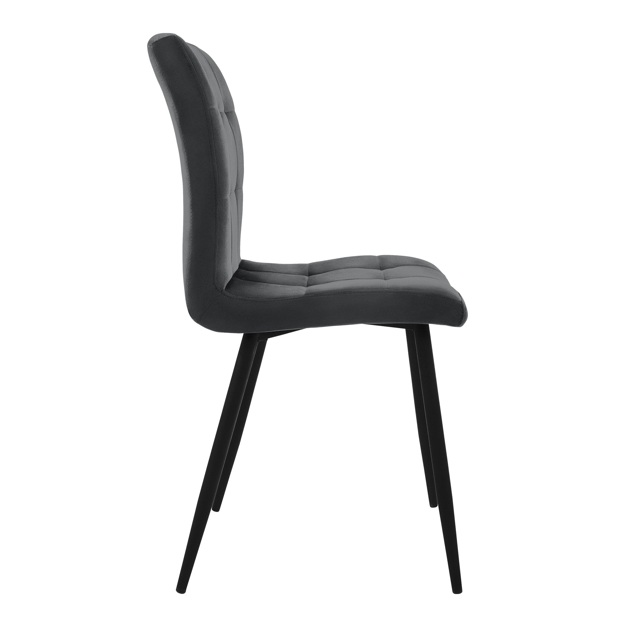 ECD Germany Möbel lot 4 chaises velours anthracite matelassées