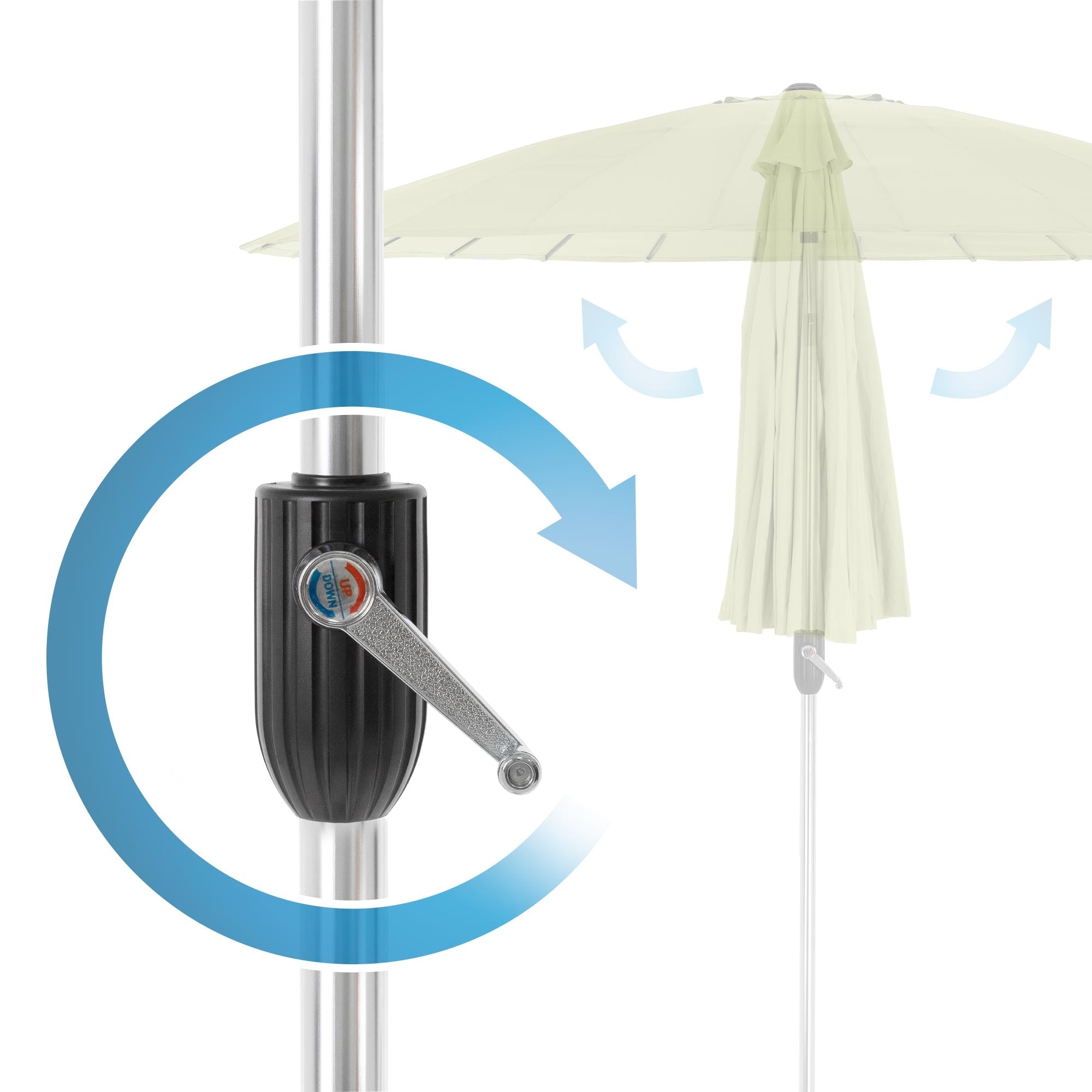 ECD Germany Garten parasol Shanghai Ø270 cm vert alu polyester