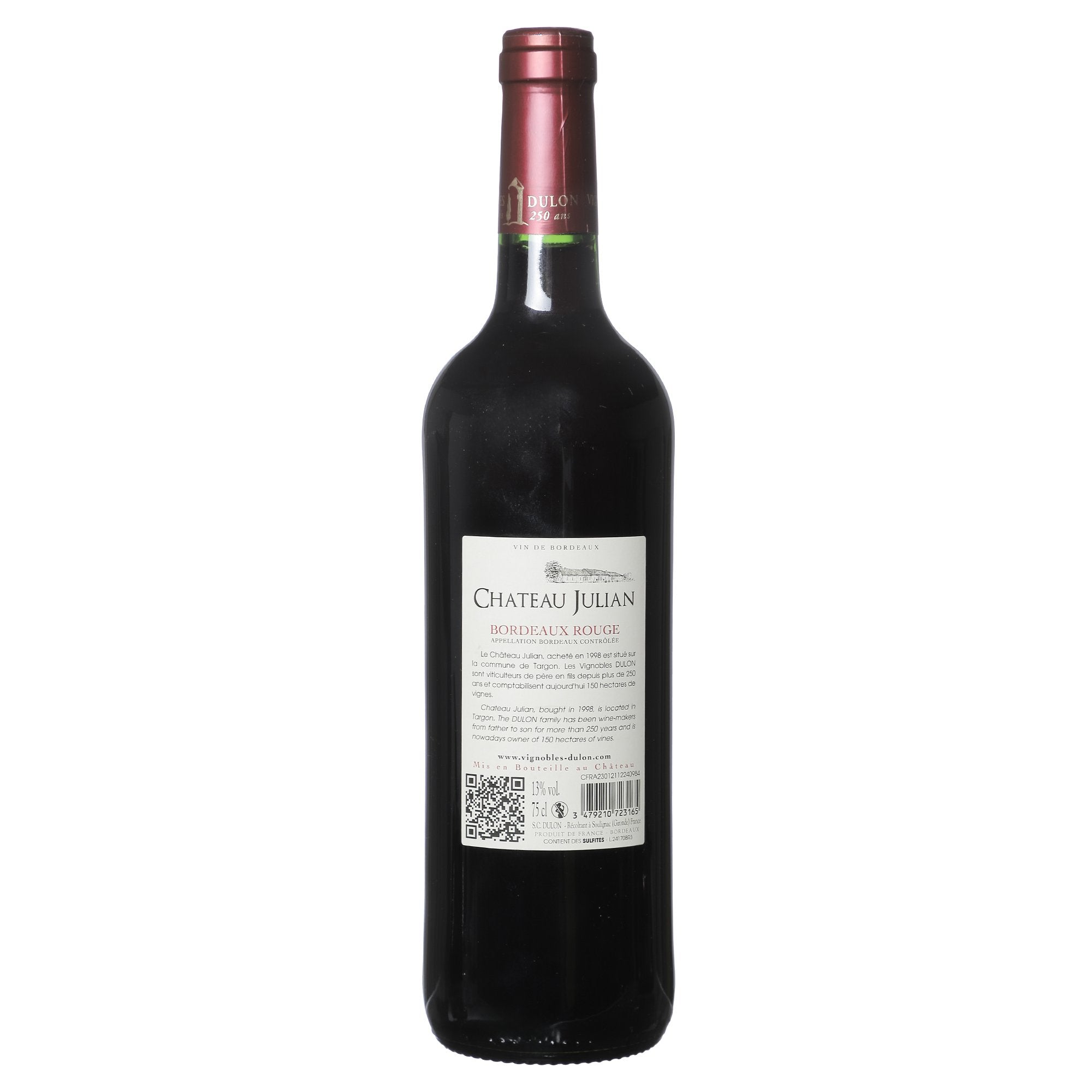 Château Julien 2023 vin rouge Merlot Cabernet 13% médaille or