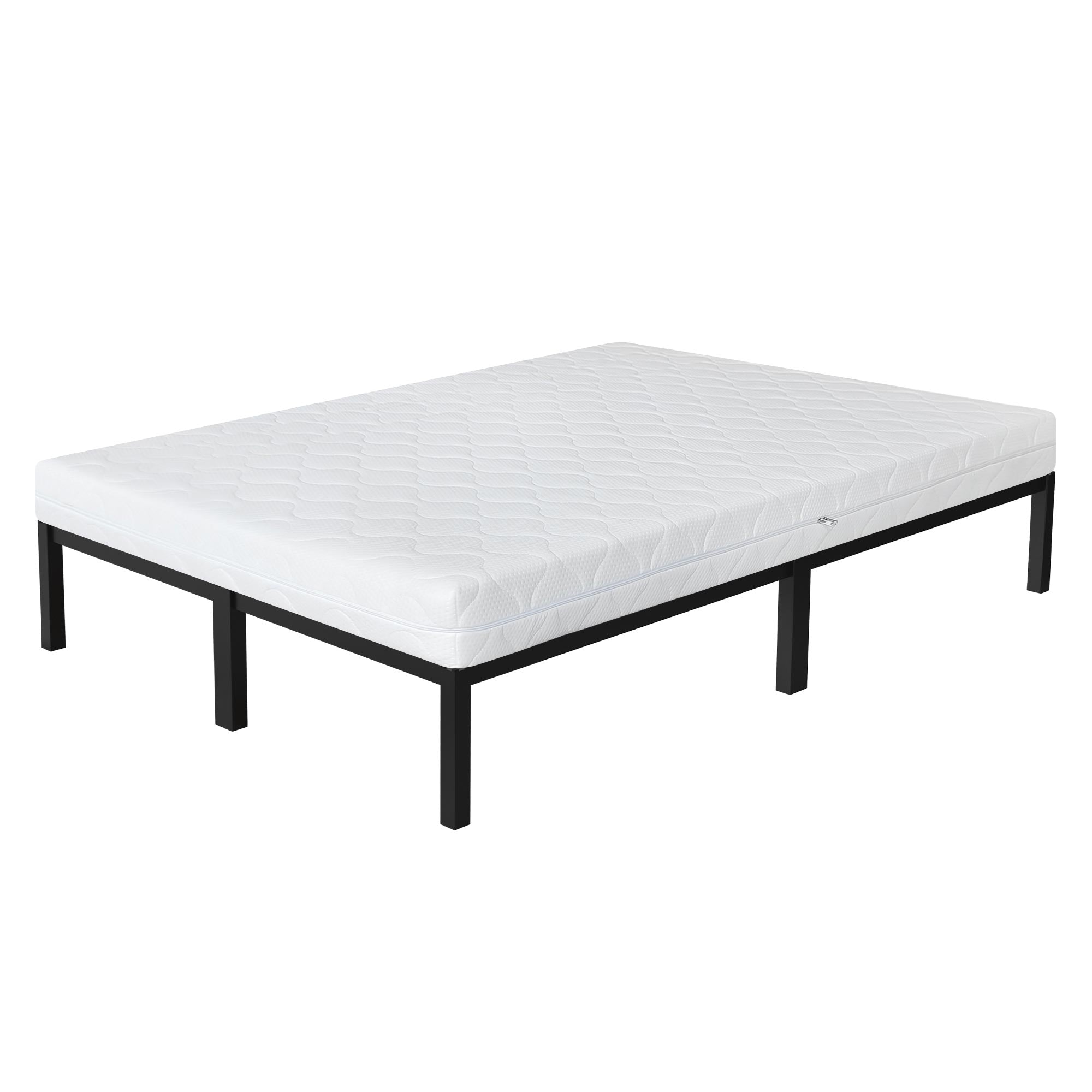 ECD Germany Möbel lit métal 90x200 anthracite sommier
