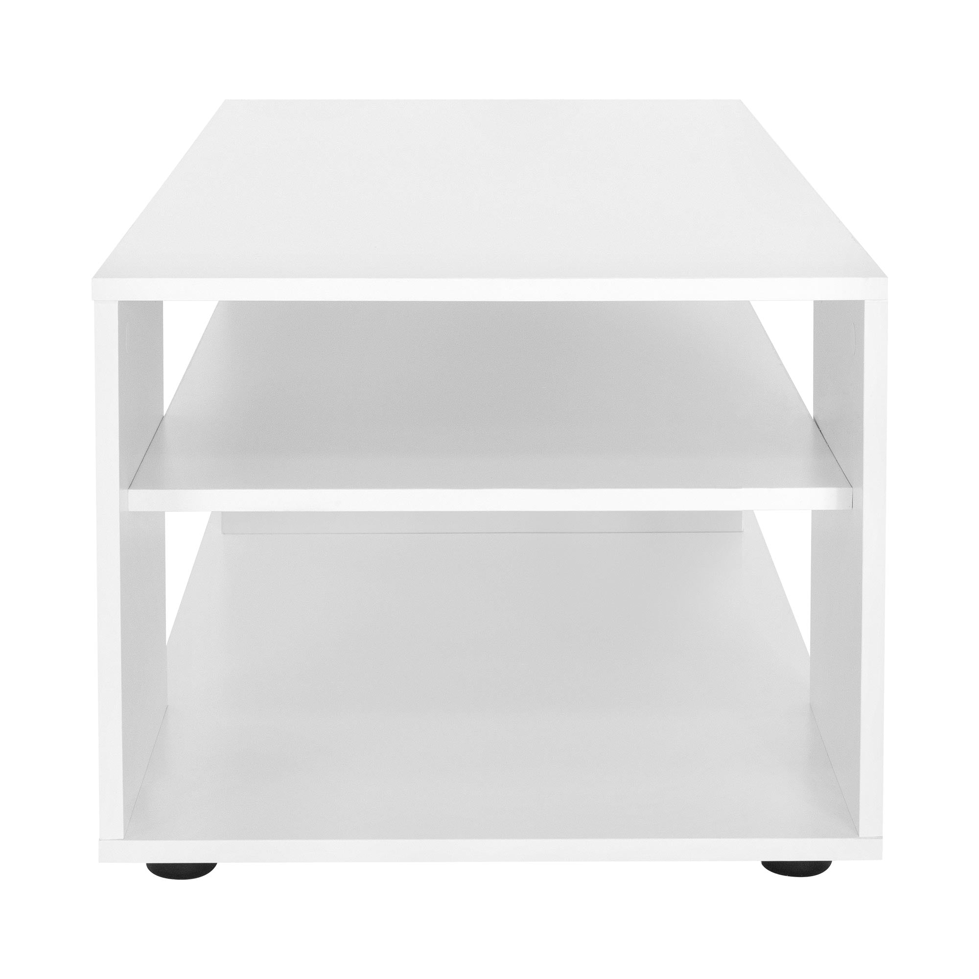 ECD Germany table basse 110x50x41 cm blanche 4 niches