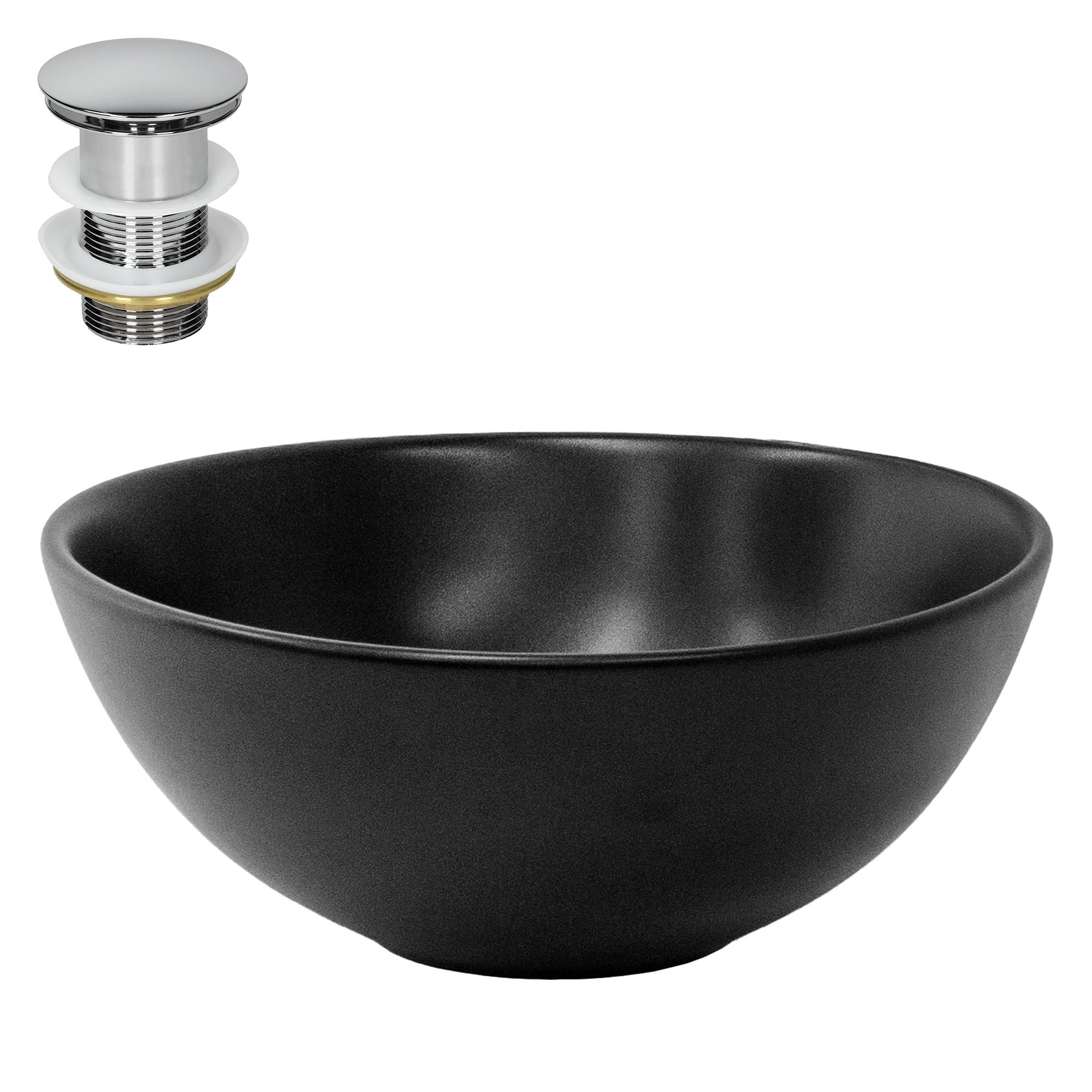 LuxeBath vasque à poser ronde noire Ø28x15 cm céramique