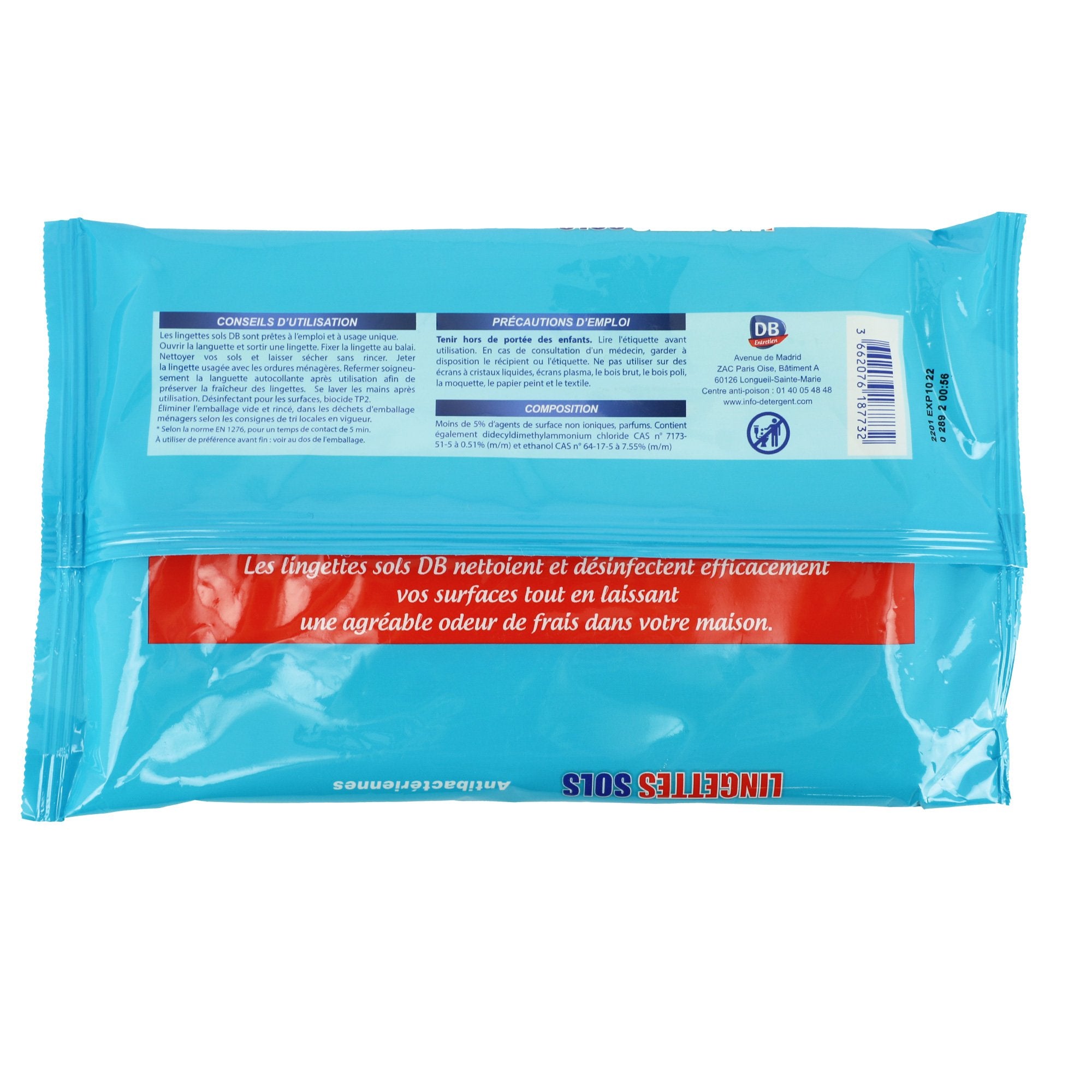 Stokomani Maison 20 lingettes sols antibactériennes parfumées x20