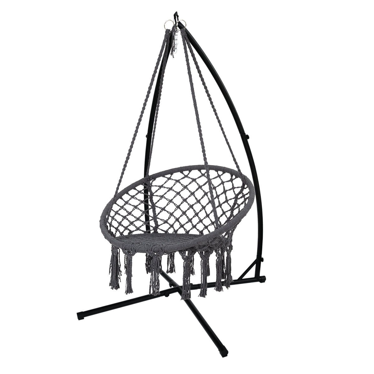 ECD Germany Sport Fauteuil suspendu Ø80cm gris coton 120kg