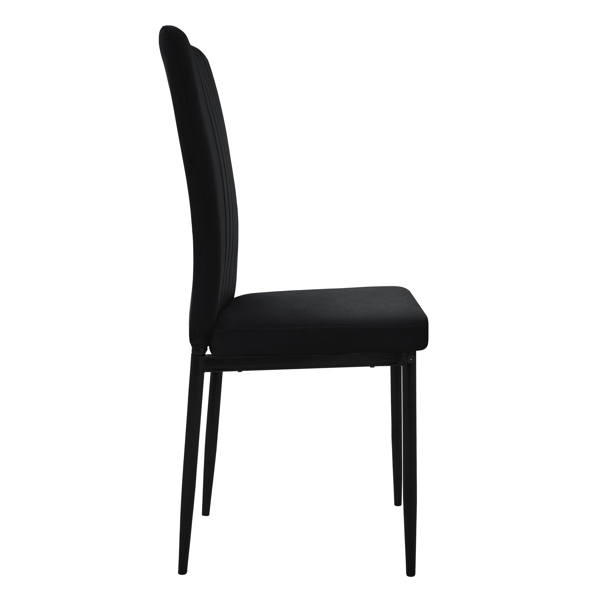 ECD Germany Möbel Lot 4 chaises velours gris pieds métal