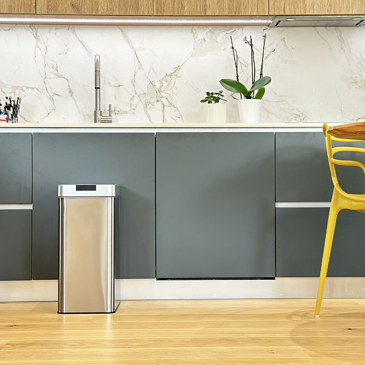 Red Deco Silverlake 60L poubelle automatique inox