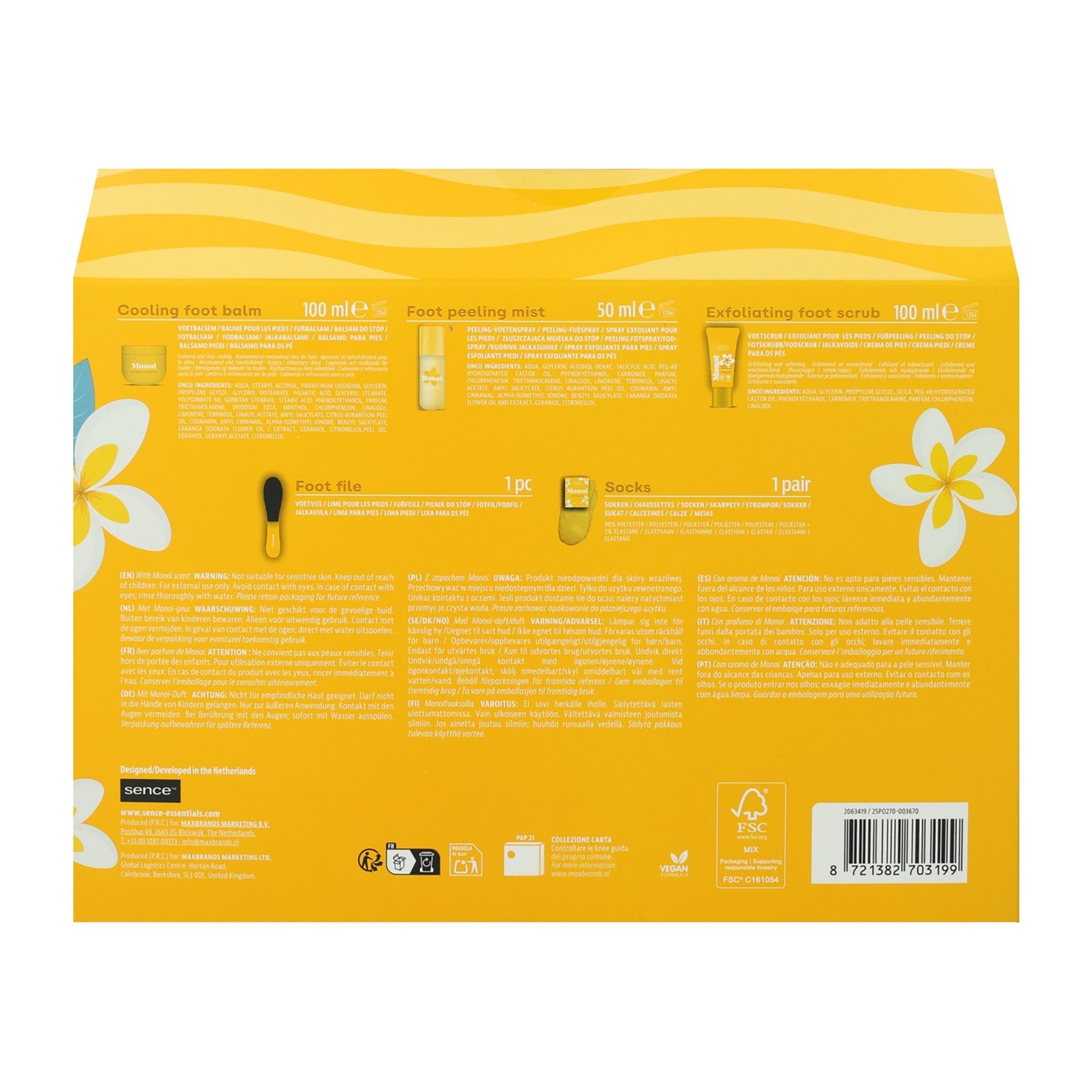 Stokomani Coffret soin des pieds monoï Sence 5 pièces