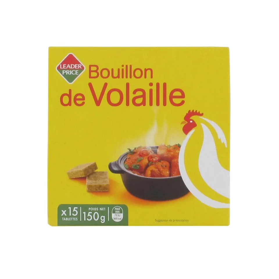 Leader Price Bouillon de Volaille 150g cubes soupe cuisine