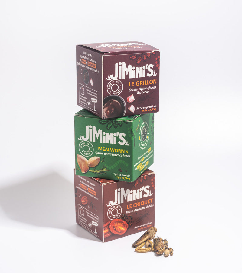 L'avant gardiste Trio d'insectes comestibles pour l'apéro coffret ver criquet