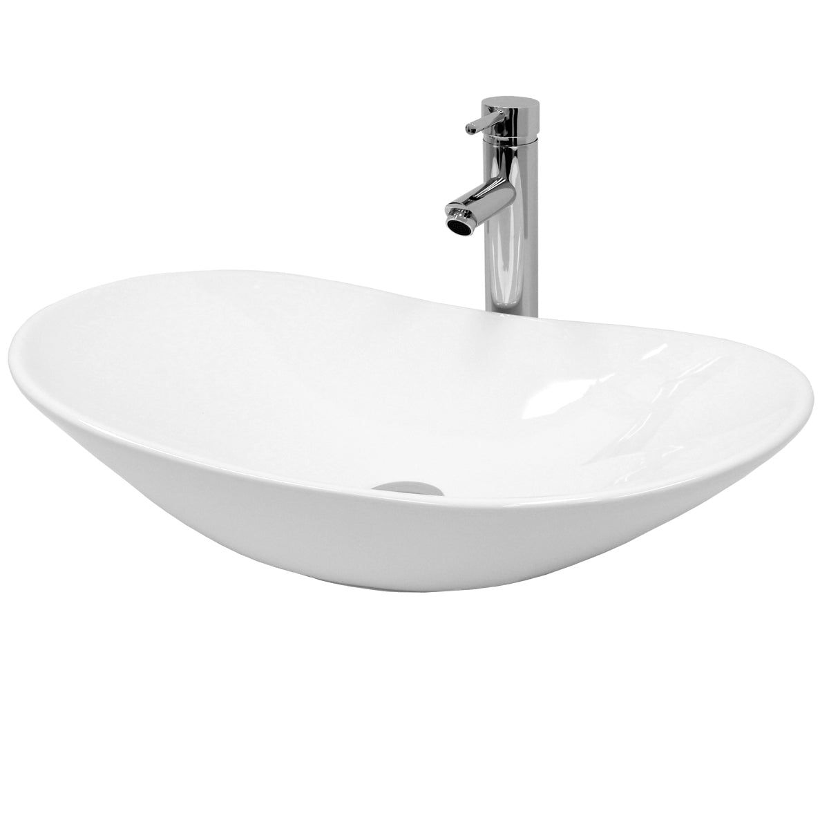 ECD Germany Sanitaire vasque 64x36 blanc bonde argent