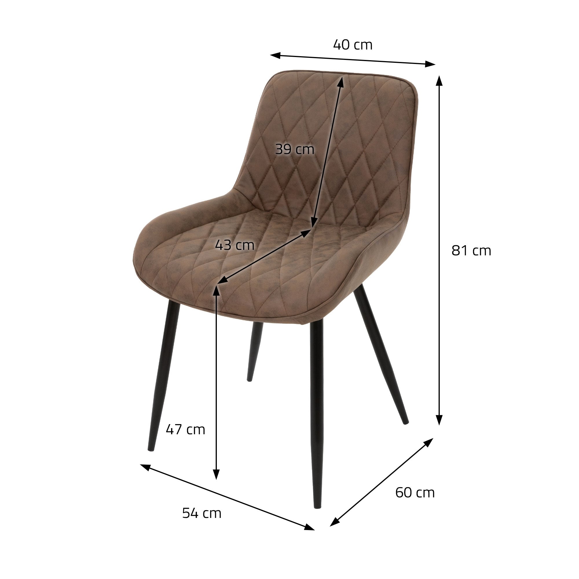 ECD Germany Möbel chaises salle à manger marron lot 4 simili