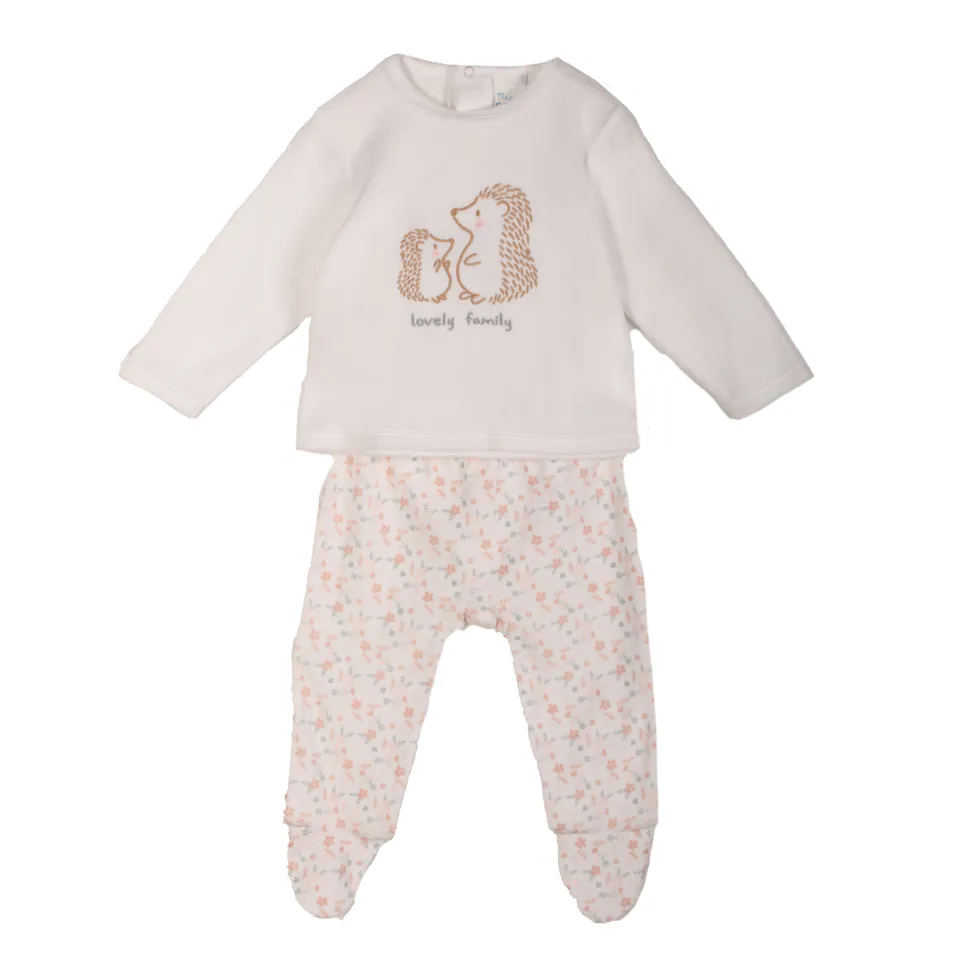 Dors bien bébé velours blanc ensemble