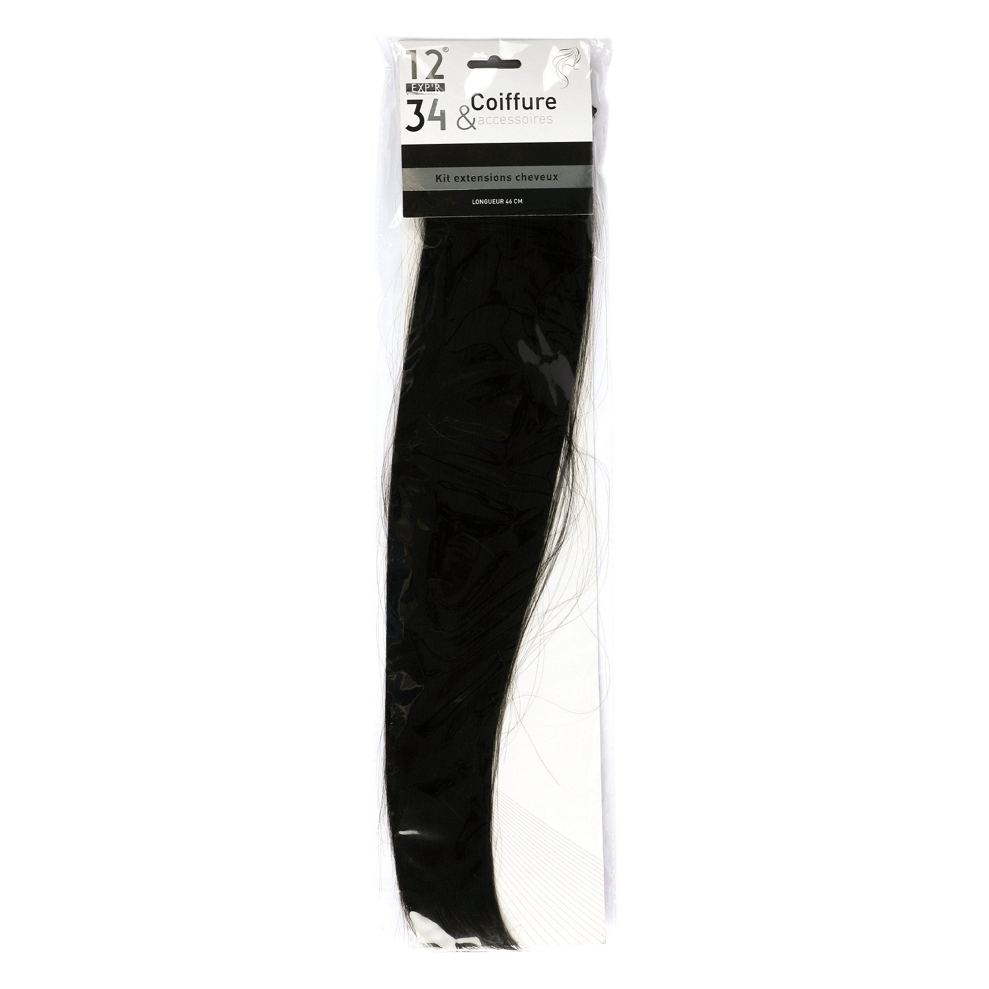 Stokomani Beauté extensions cheveux clips noires 46 cm