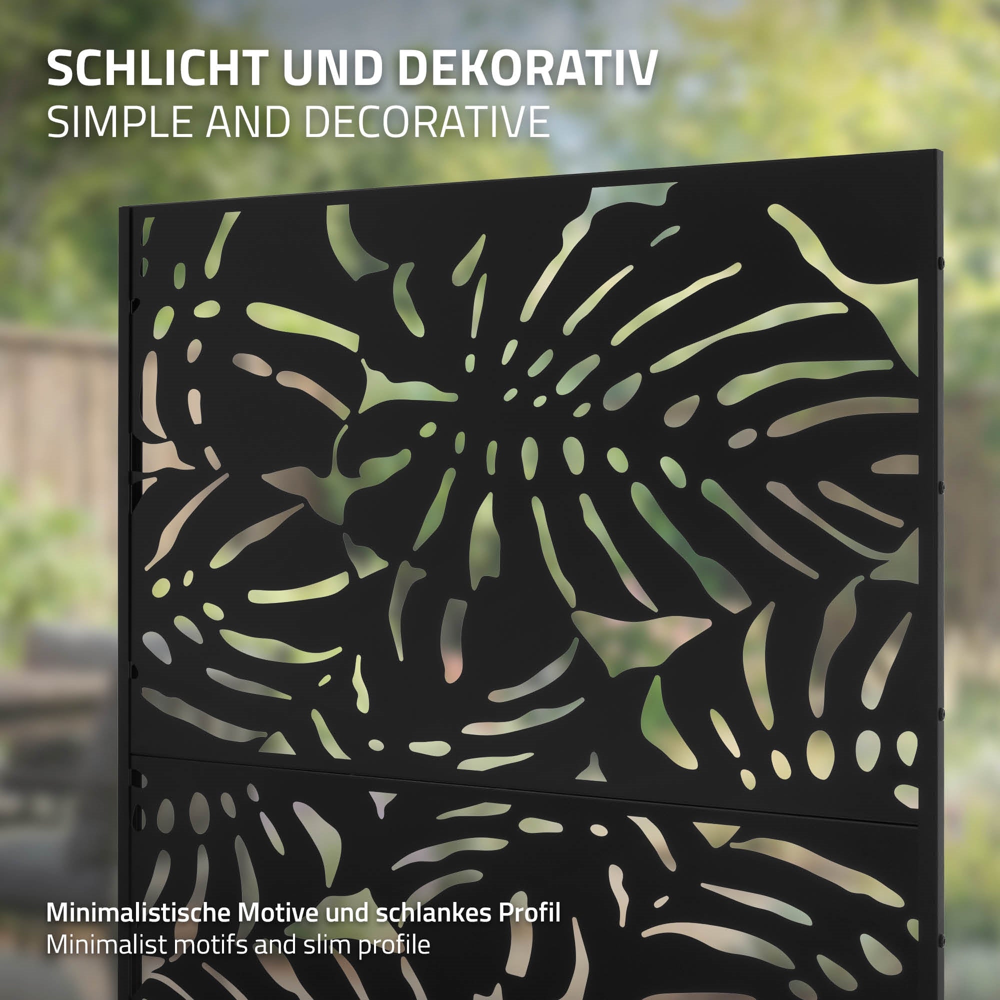 ECD Germany Roma paravent métal noir 90x180 cm 3 panneaux