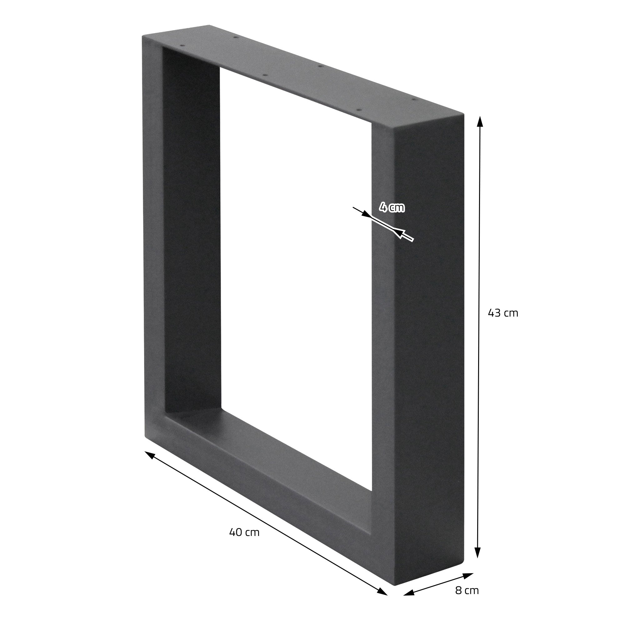 ECD Germany Garten pieds de table acier anthracite 40x43 cm lot 2