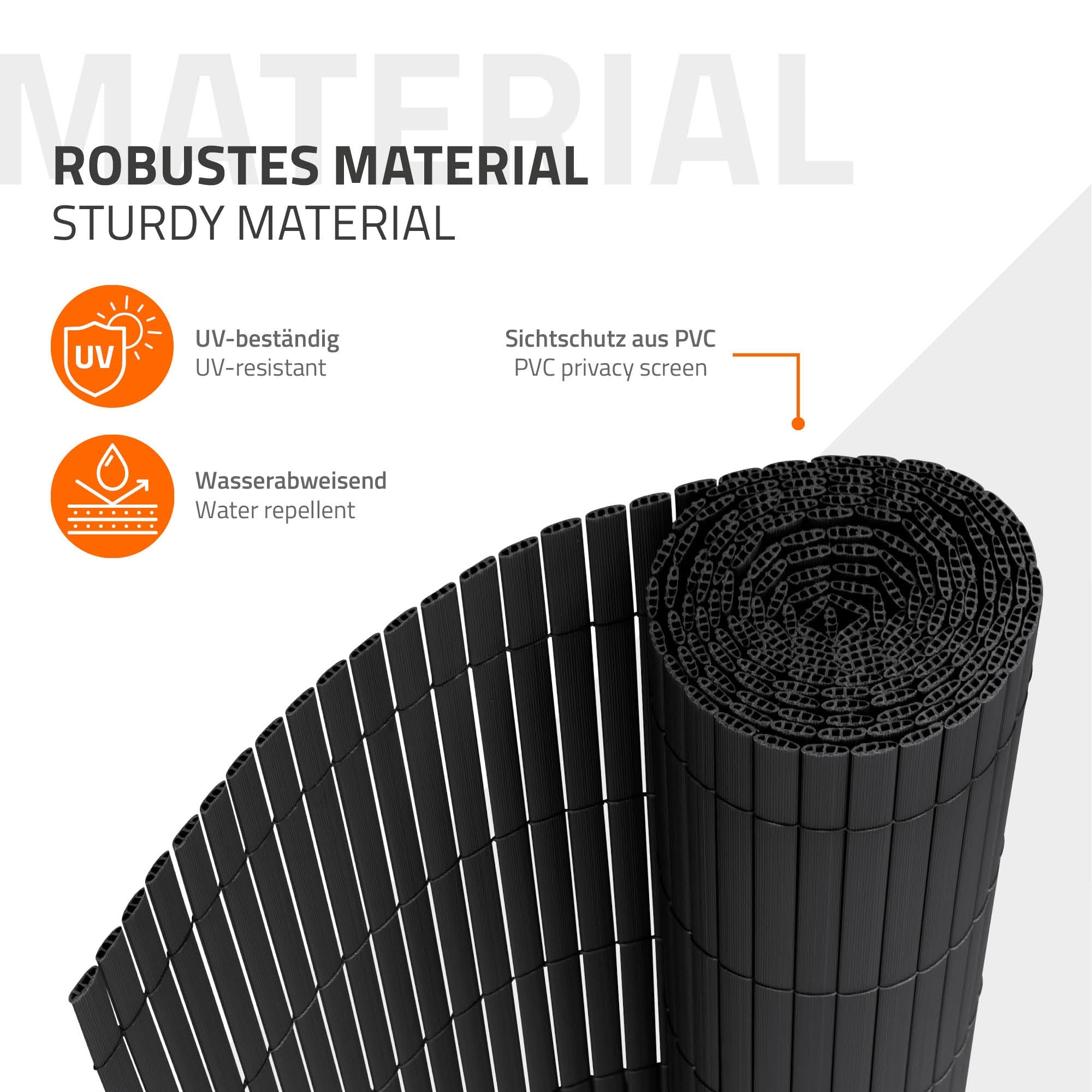 ECD Germany Garten brise vue PVC anthracite 600x160 cm occultant