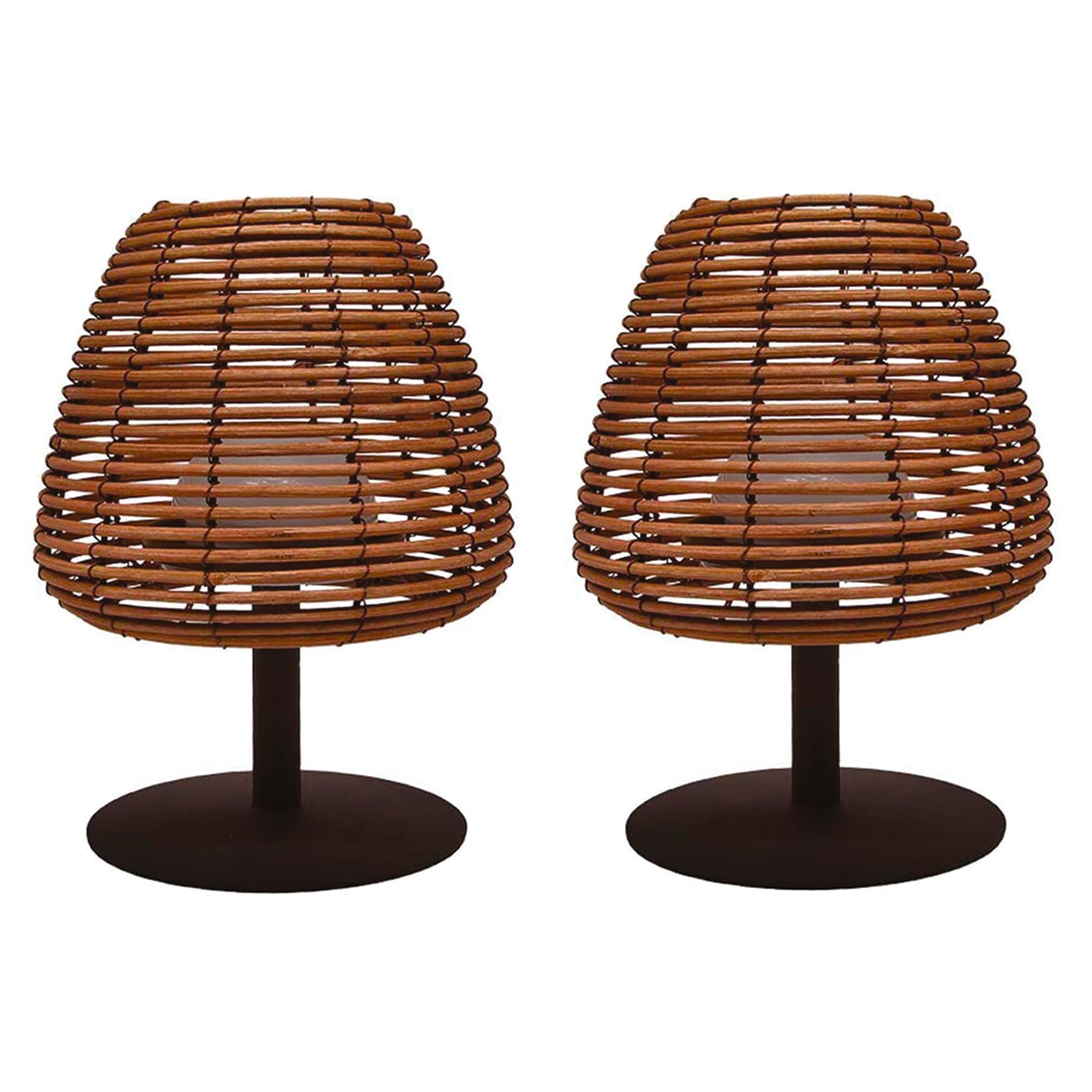 Red Deco Standy Mini Boheme lampe table sans fil lot 2 rotin H25cm