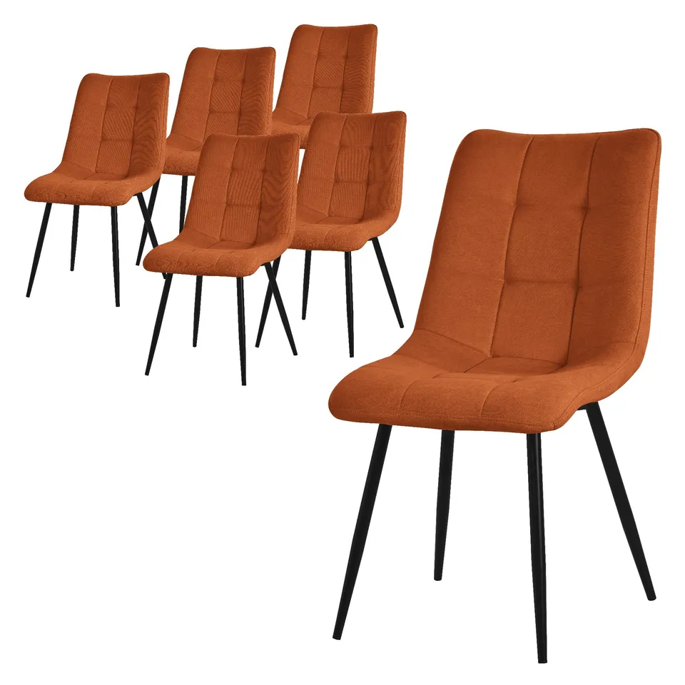 ECD Germany Möbel ML-Design lot 6 chaises orange polyester