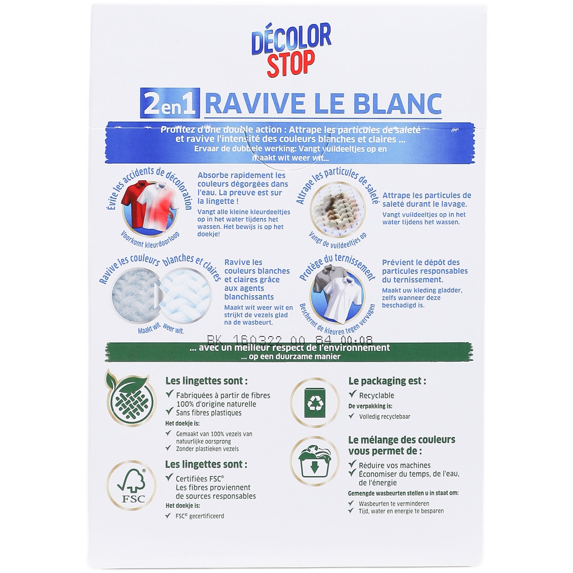 Lingettes blanc intense x25 soin linge blanc lot 25