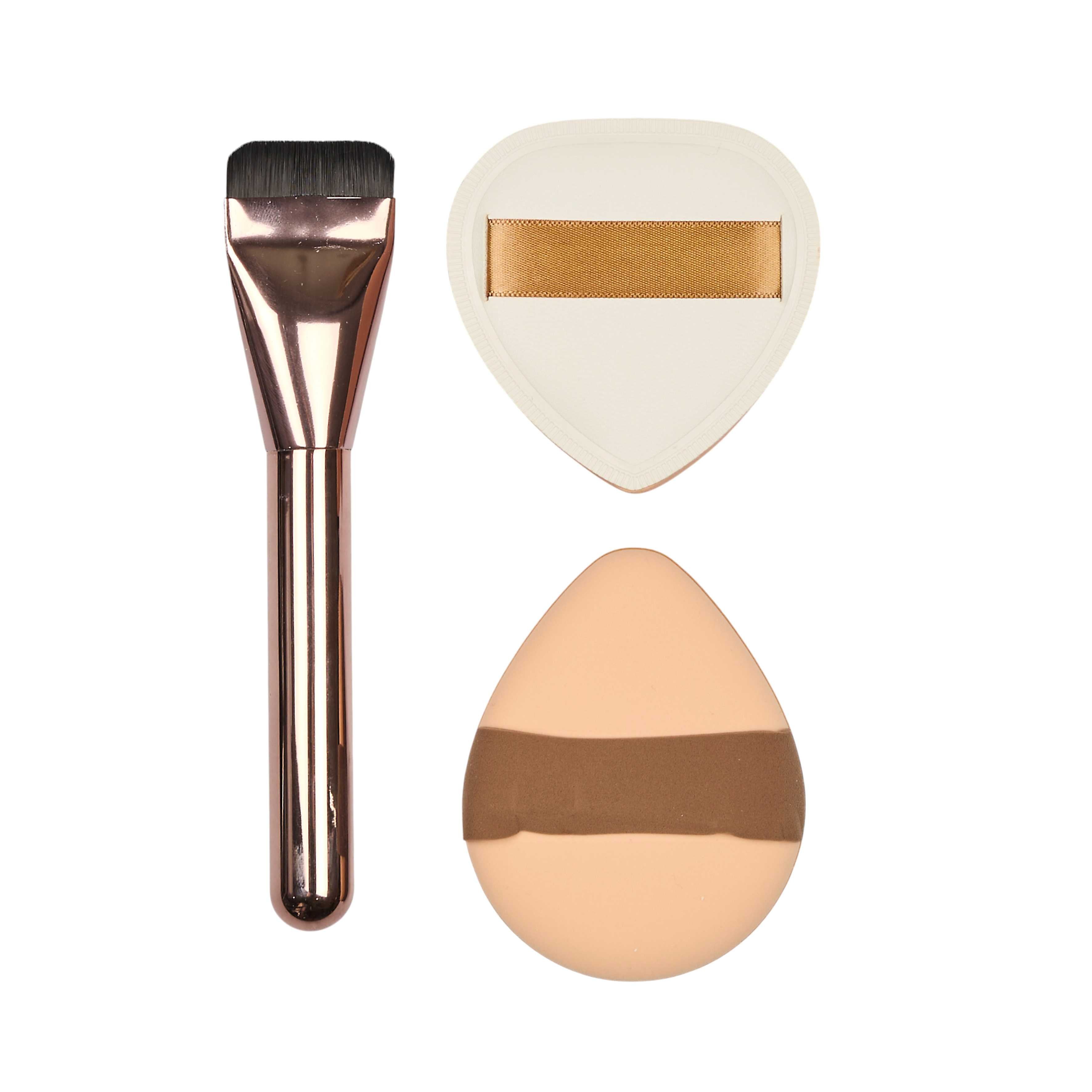 Stokomani Coffret teint 3 pièces pinceau houpettes