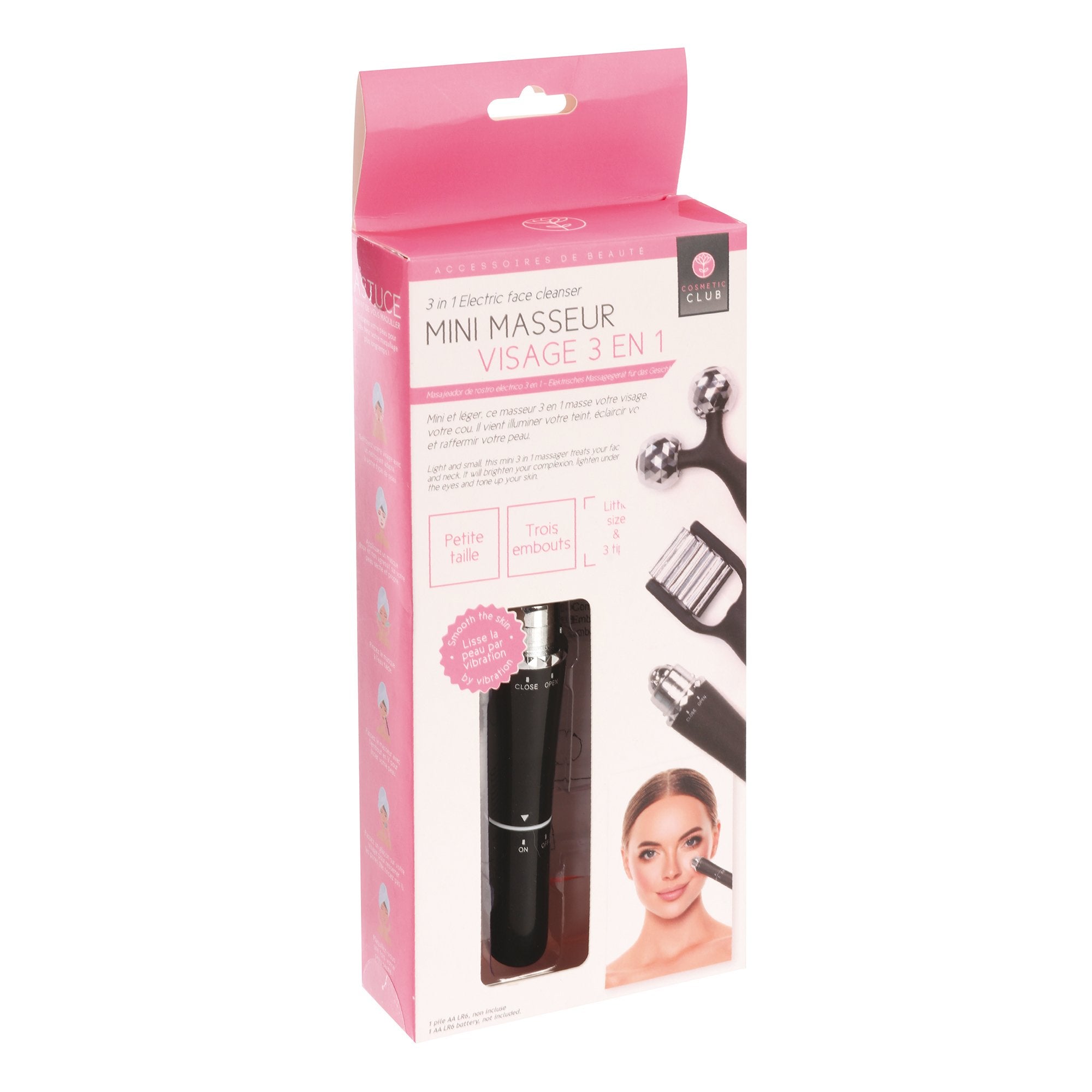 Stokomani mini masseur visage 3 en 1 éclat