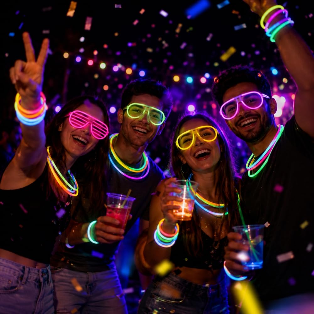 Shop-Story Loisirs bracelets lumineux fluo x30 20cm 6 couleurs