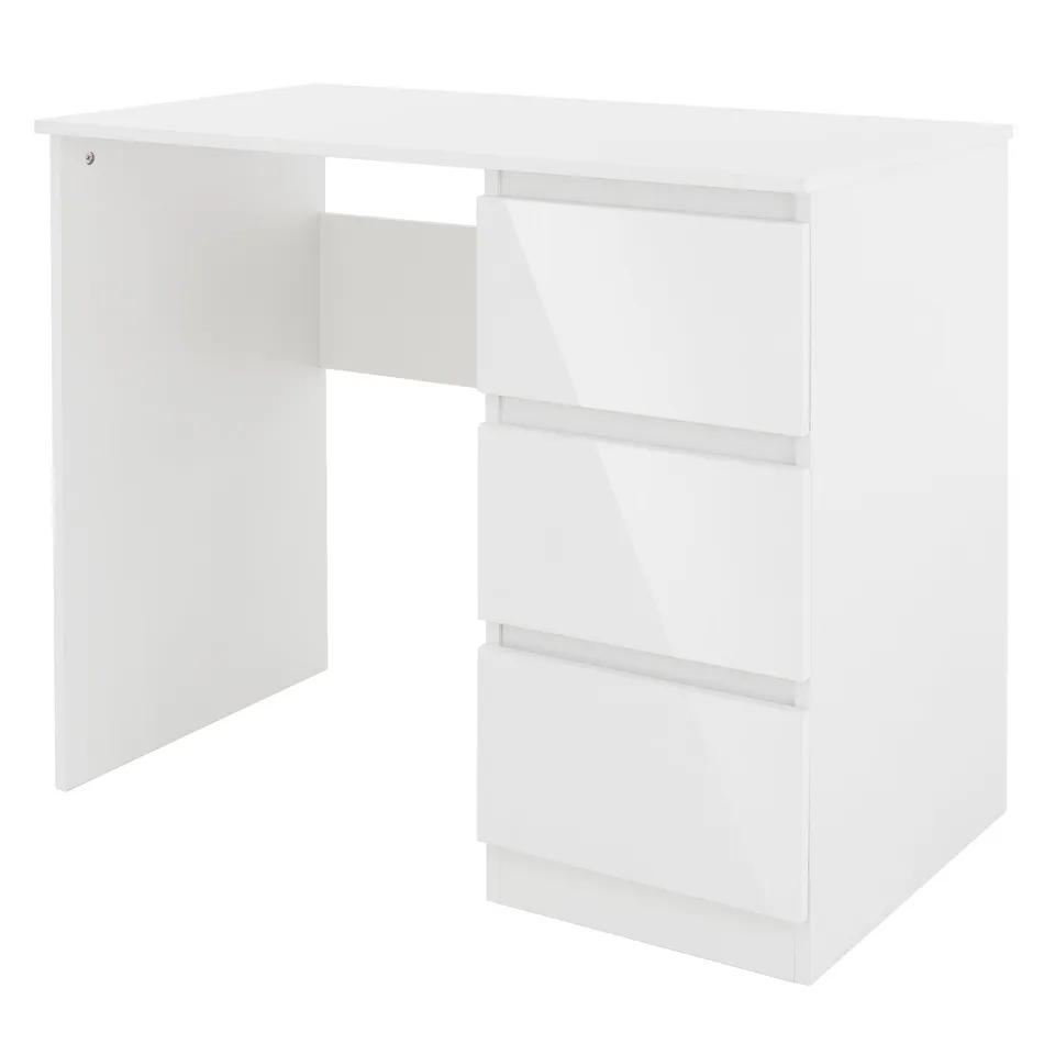 ECD Germany Möbel bureau blanc 3 tiroirs 90x76x50 cm