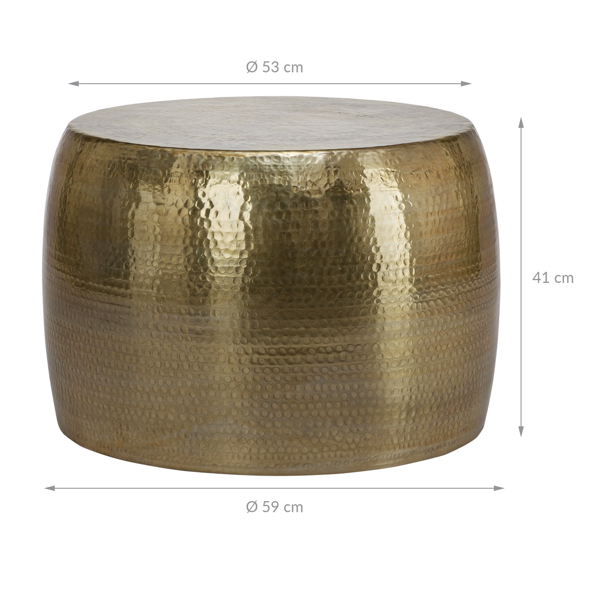 WOMO-DESIGN table basse dorée alu martelé Ø59x41 cm