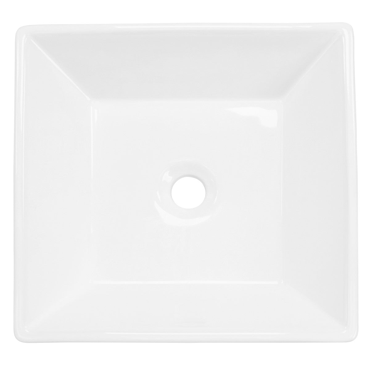 ECD Germany LuxeBath lavabo carré céramique 41x41 blanc à poser