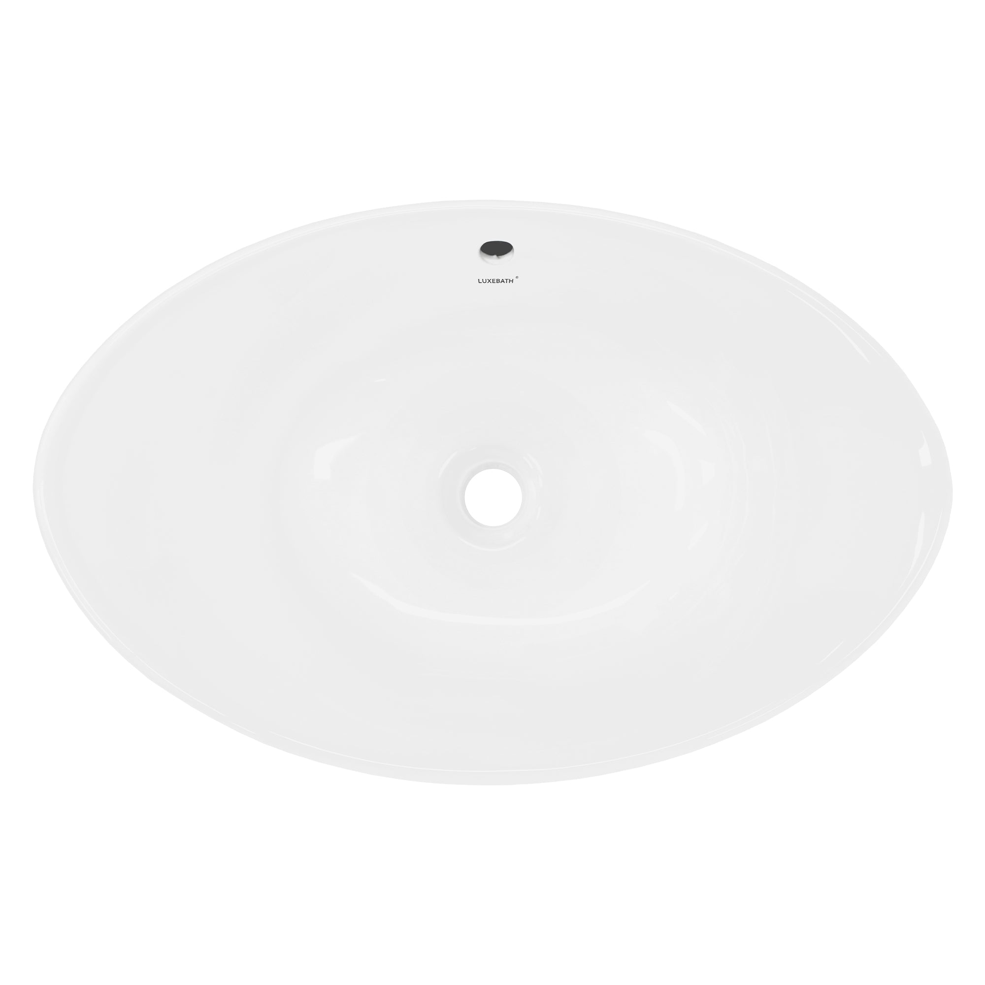 ECD Germany Sanitär Vasque 59x39 cm lavabo blanc avec bonde
