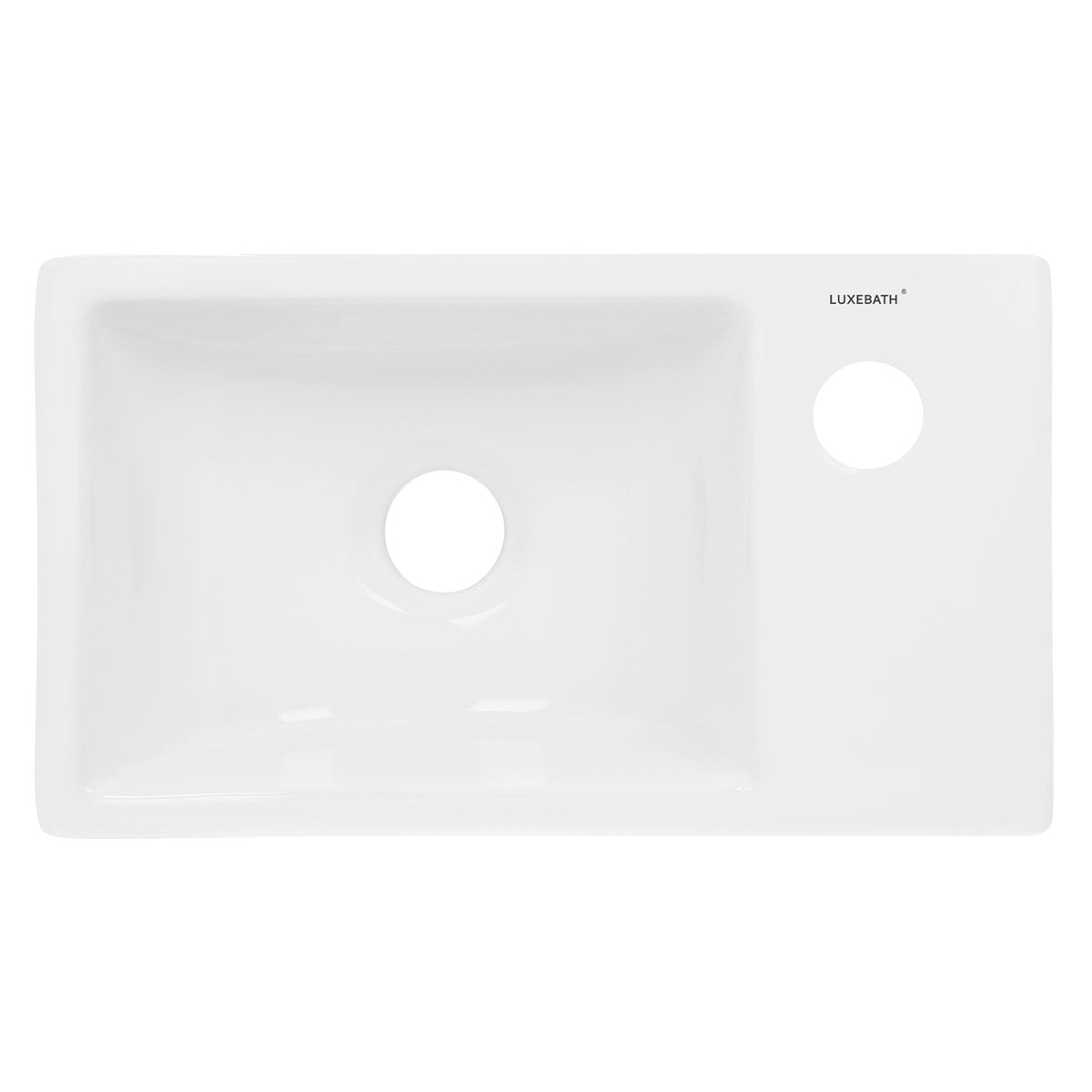 LuxeBath lave-mains rectangulaire 35cm blanc céramique