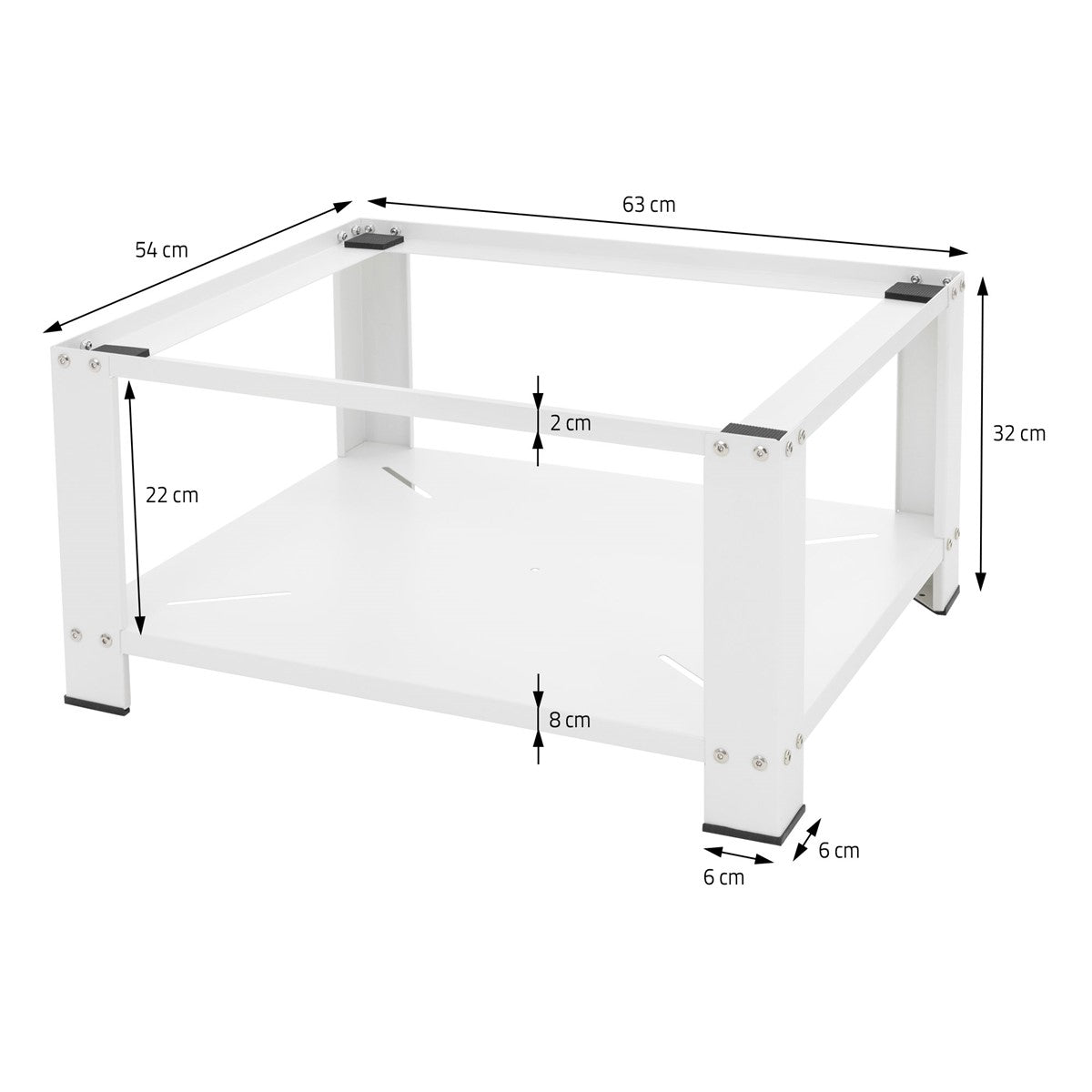 ECD Germany socle lave-linge acier avec rangement 63x54x32 cm