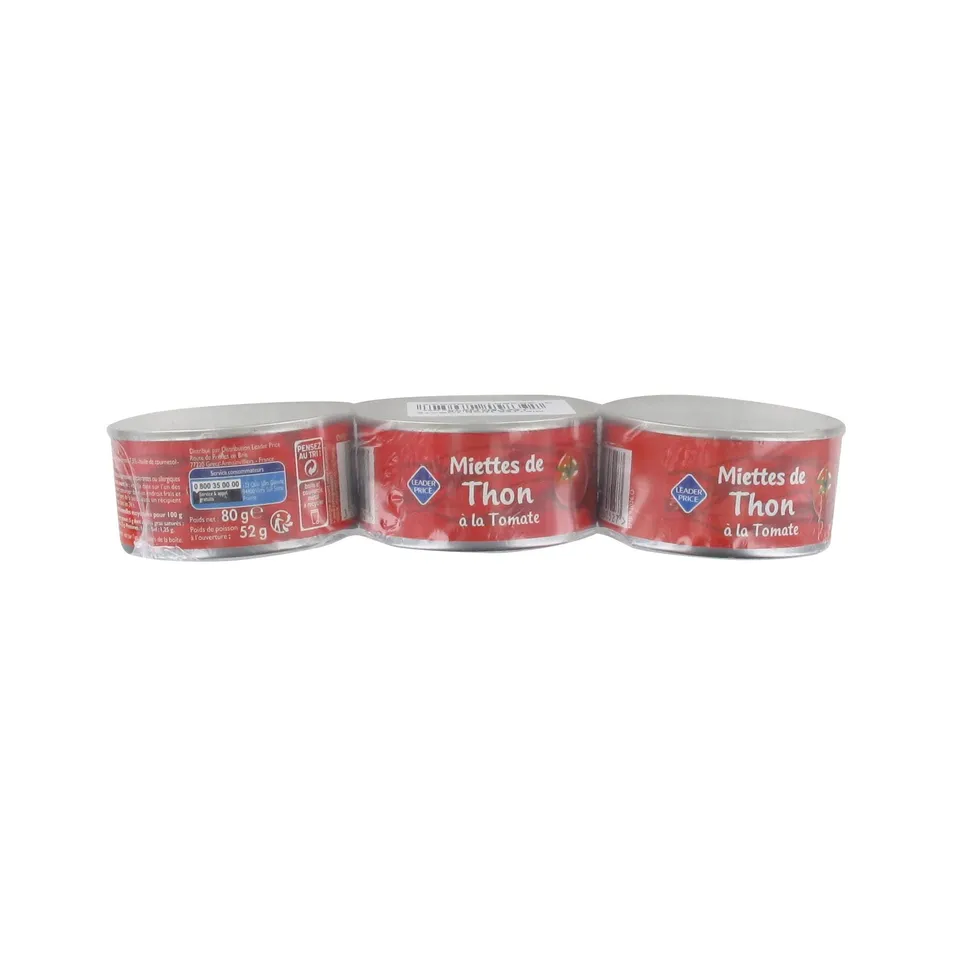 Leader Price miettes de thon à la tomate 240 g conserve