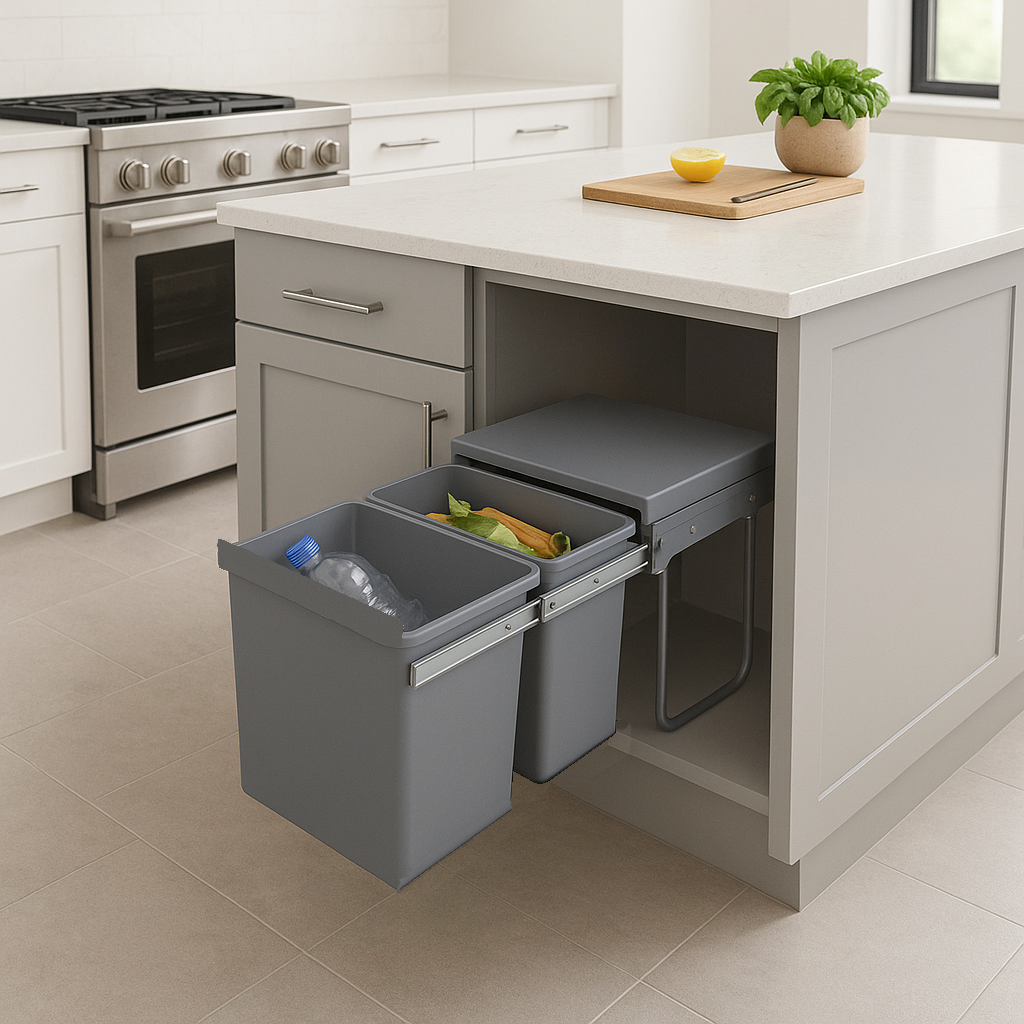 Red Deco Hype poubelle encastrée 36L 2x18L coulissante inox