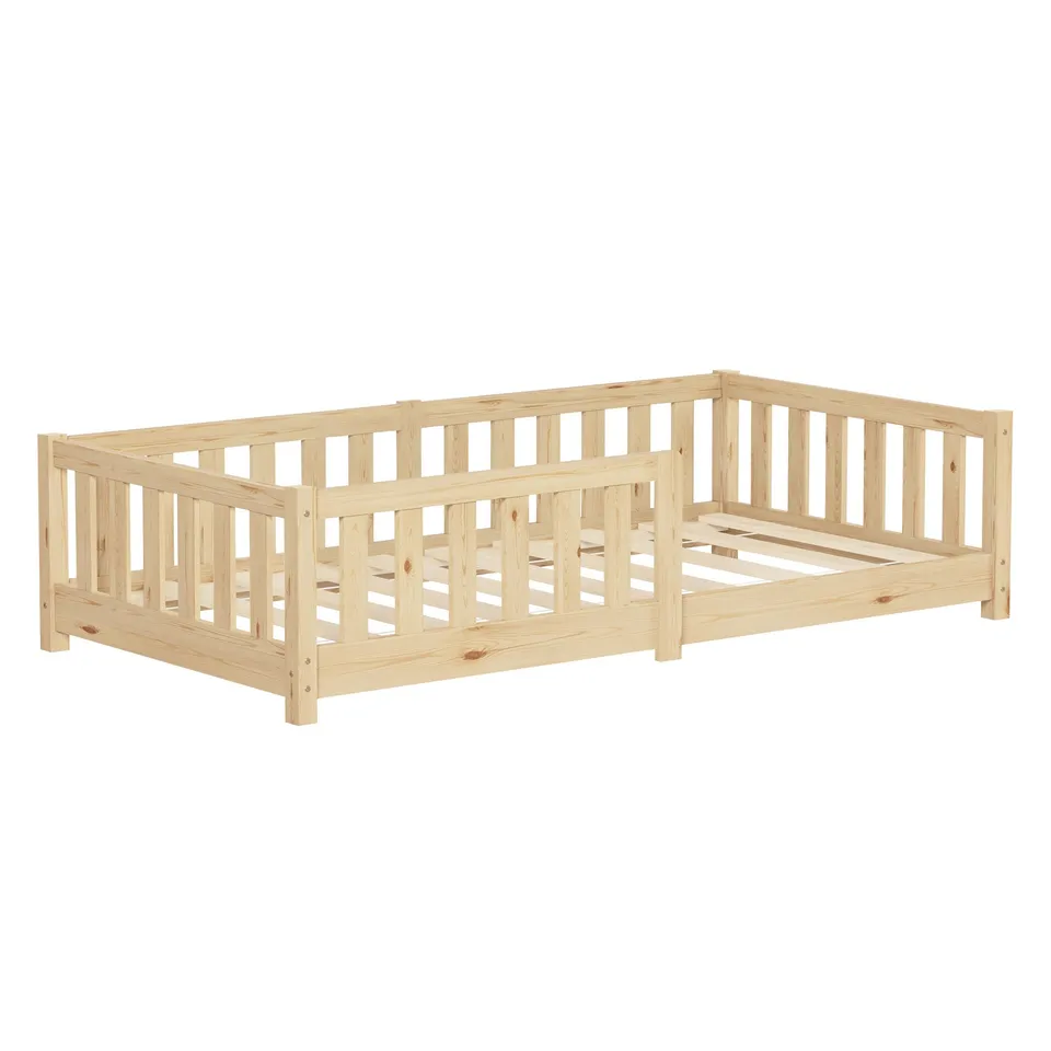 ECD Germany Kinder lit enfant 80x160 pin naturel sans matelas