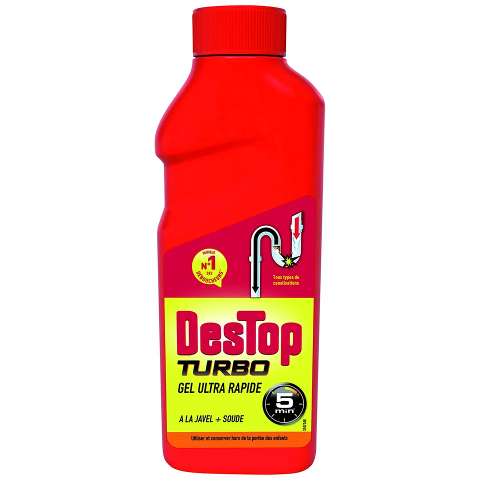Destop Turbo gel déboucheur 5 min canalisations
