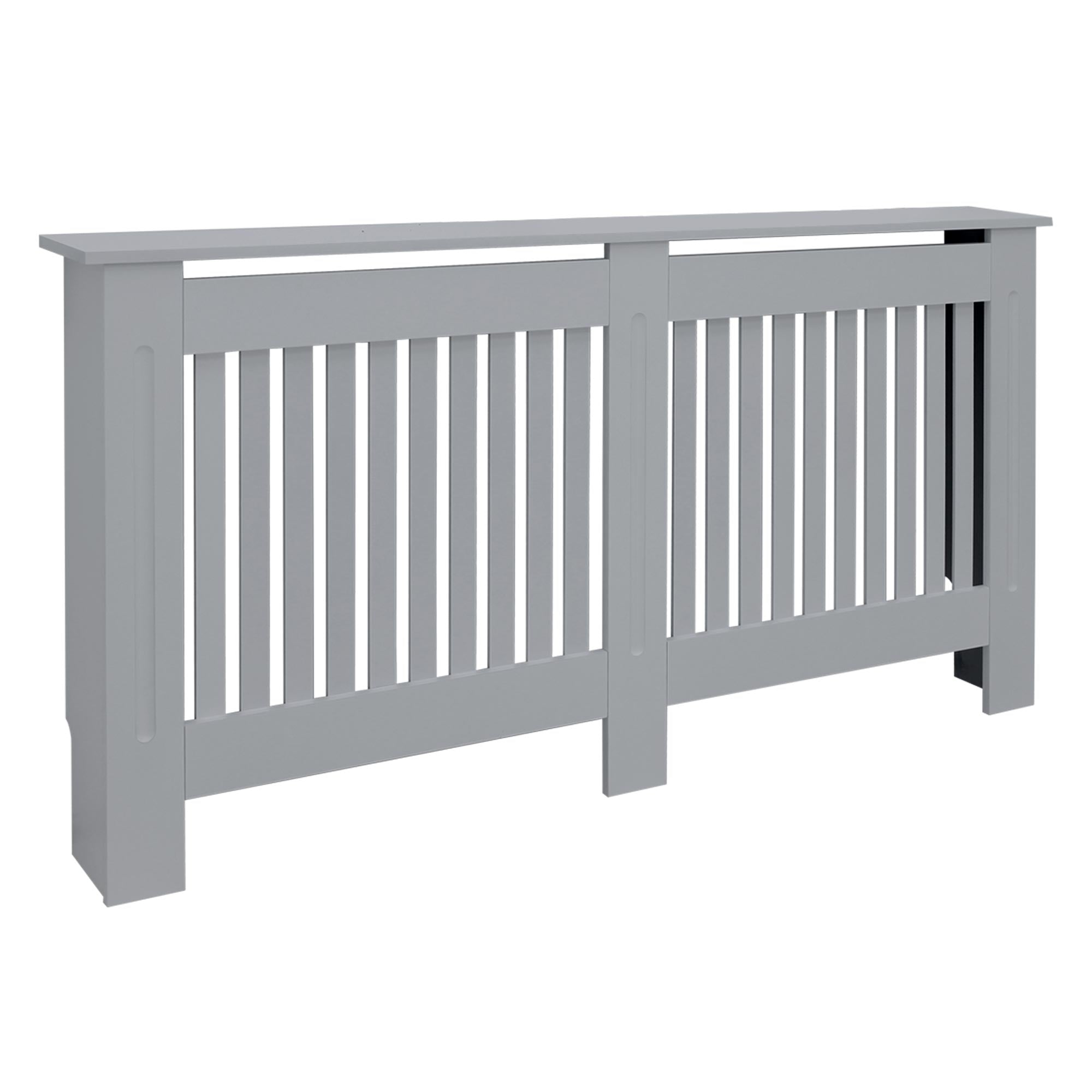 ECD Germany Cache-radiateur MDF gris 152x19x82 cm Landhaus
