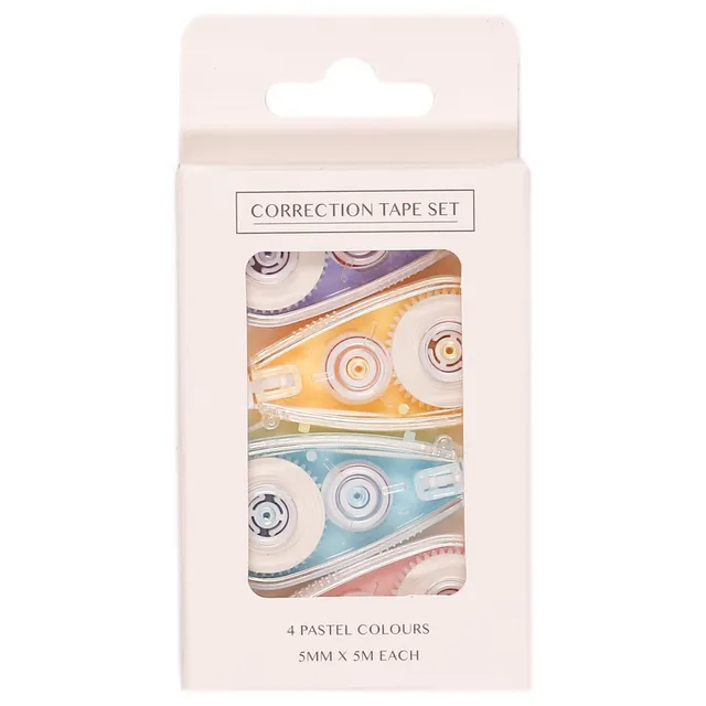 Stokomani Scolaire lot 4 rollers de correction pastel